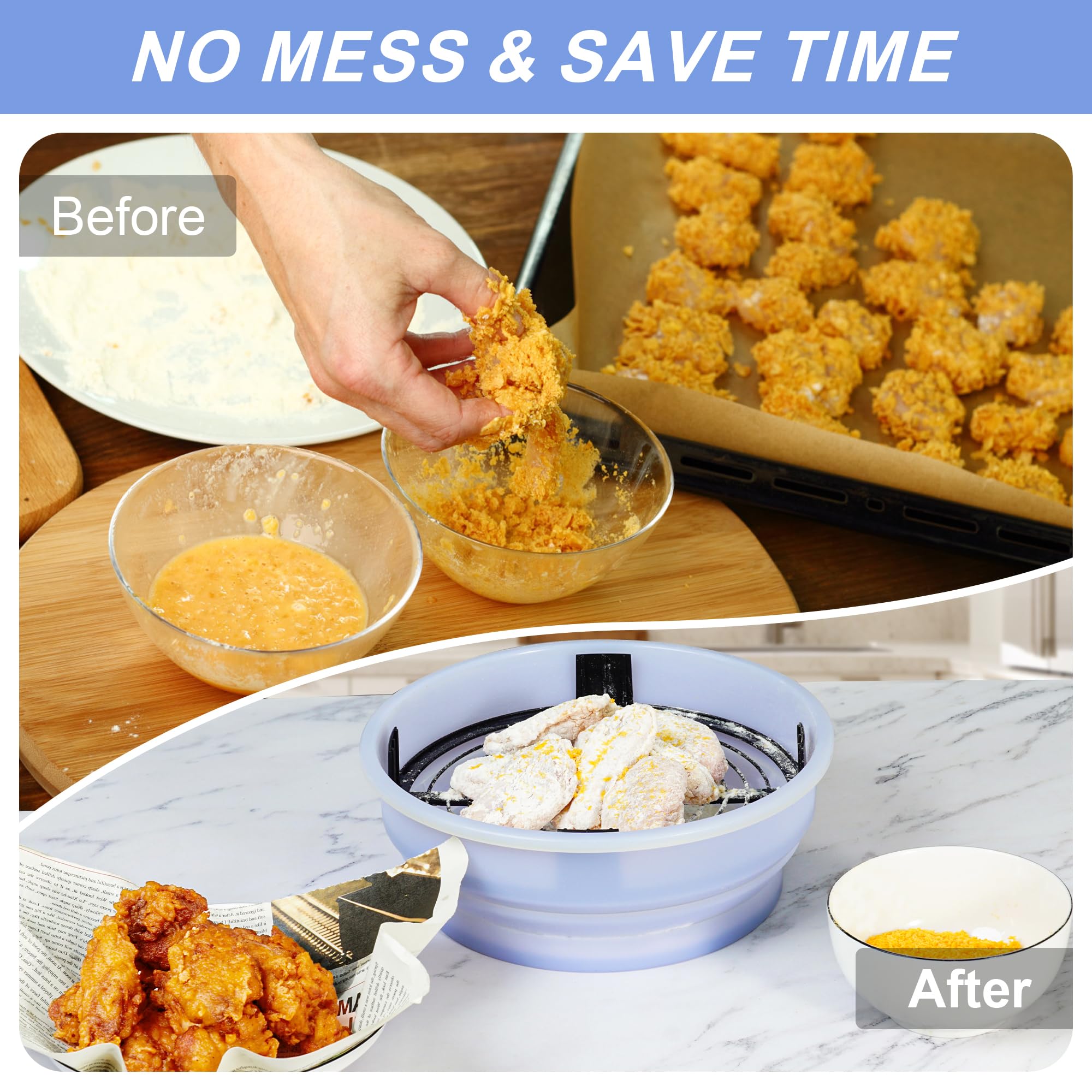 Collapsible Batter Bowl - Light Blue -3