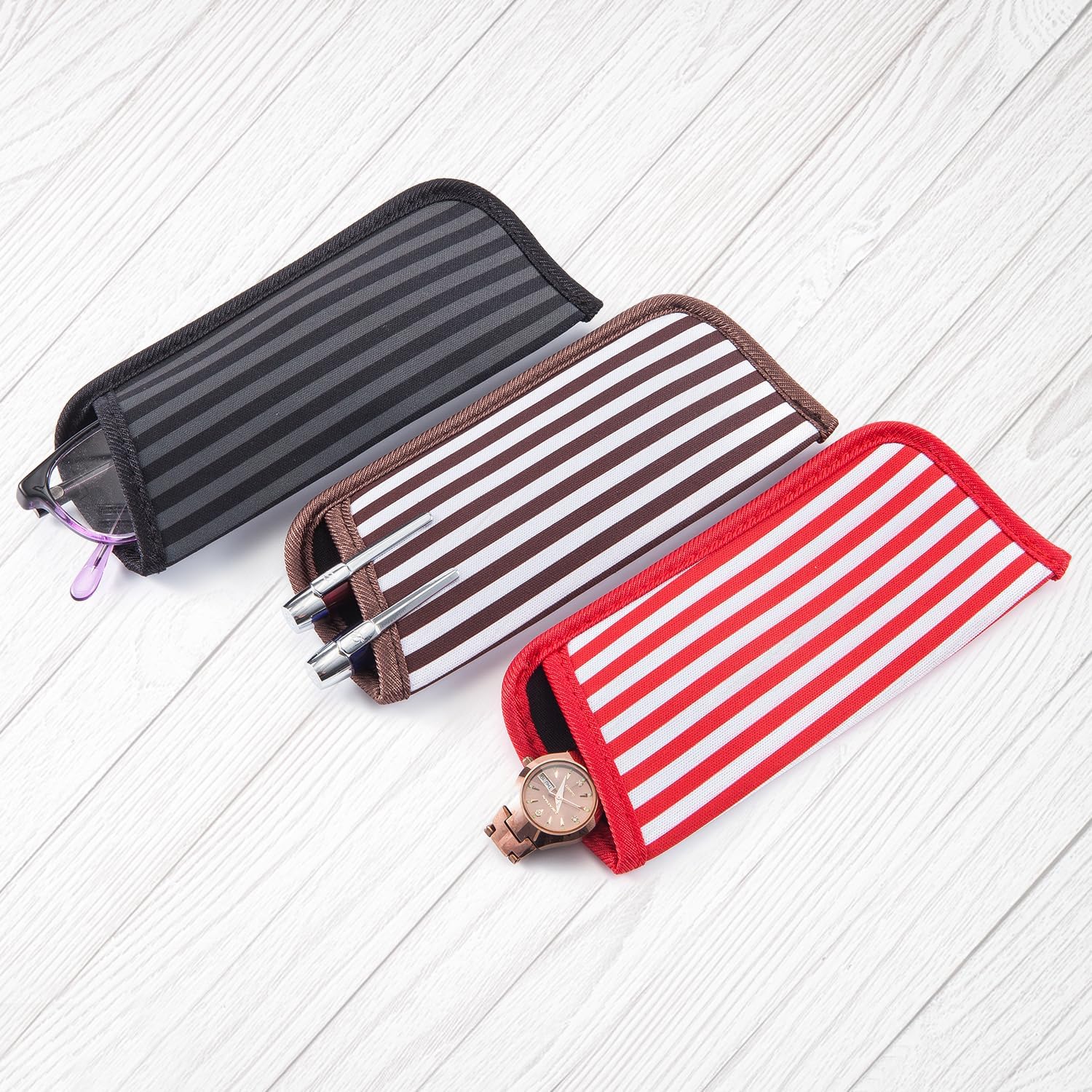 TRIUMPH VISION Reading Glasses Pouch Eyeglass Sleeve Soft Case Slim 3 Pack image 5