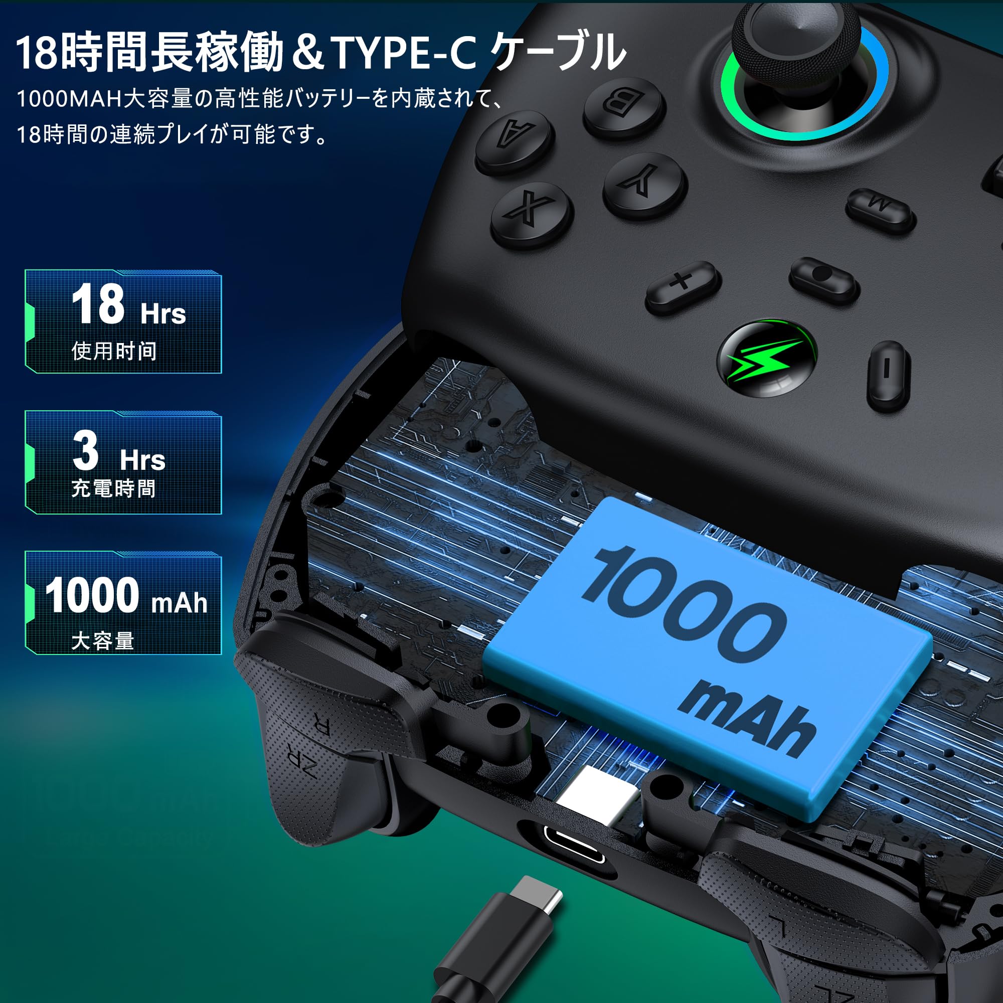 Amazon.co.jp: Switch コントローラー Switch1/2代対応 7色RGBライト