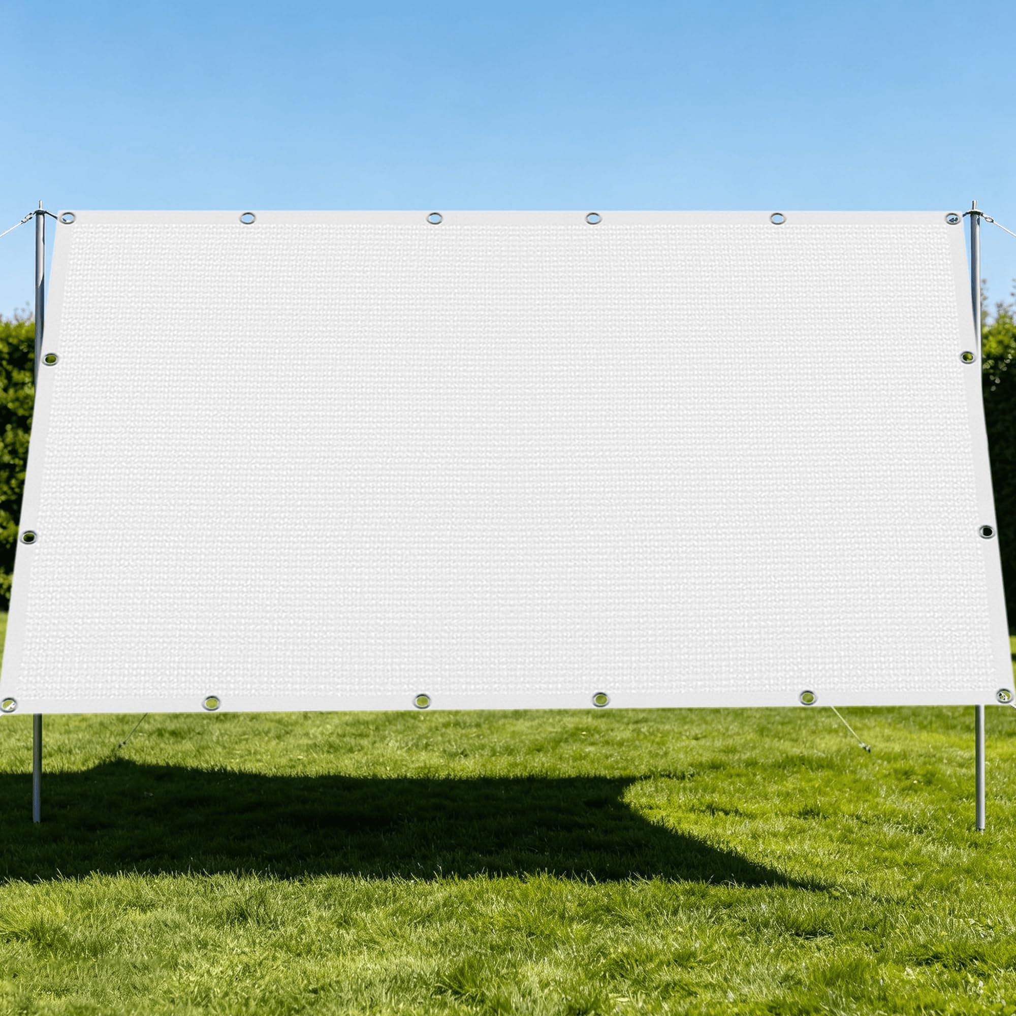 Toile ombrage exterieur respirante 200x600 blanche anti-UV pour pergola