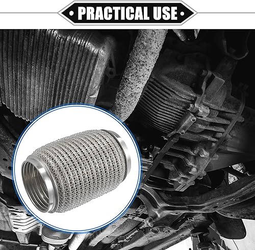 Miniatura 2 de Tubo flexible de escape de automóvil, 2.99 x 5.98 pulgadas, 2.99 x 5.98 pulgadas, tubos de conector flexible de escape universal para automóvil,