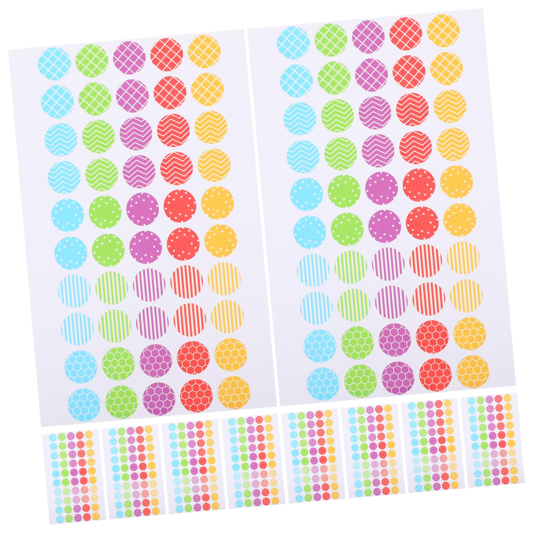 STOBOK 5 Set Etichette Con Fori Rotondi A Fogli Sciolti Etichette Adesive Adesivi Adesivo Di Carta A Fogli Mobili Rinforzi Perforati Etichette Di Rinforzo Autoadesivo in Pvc 10 Fogli*5