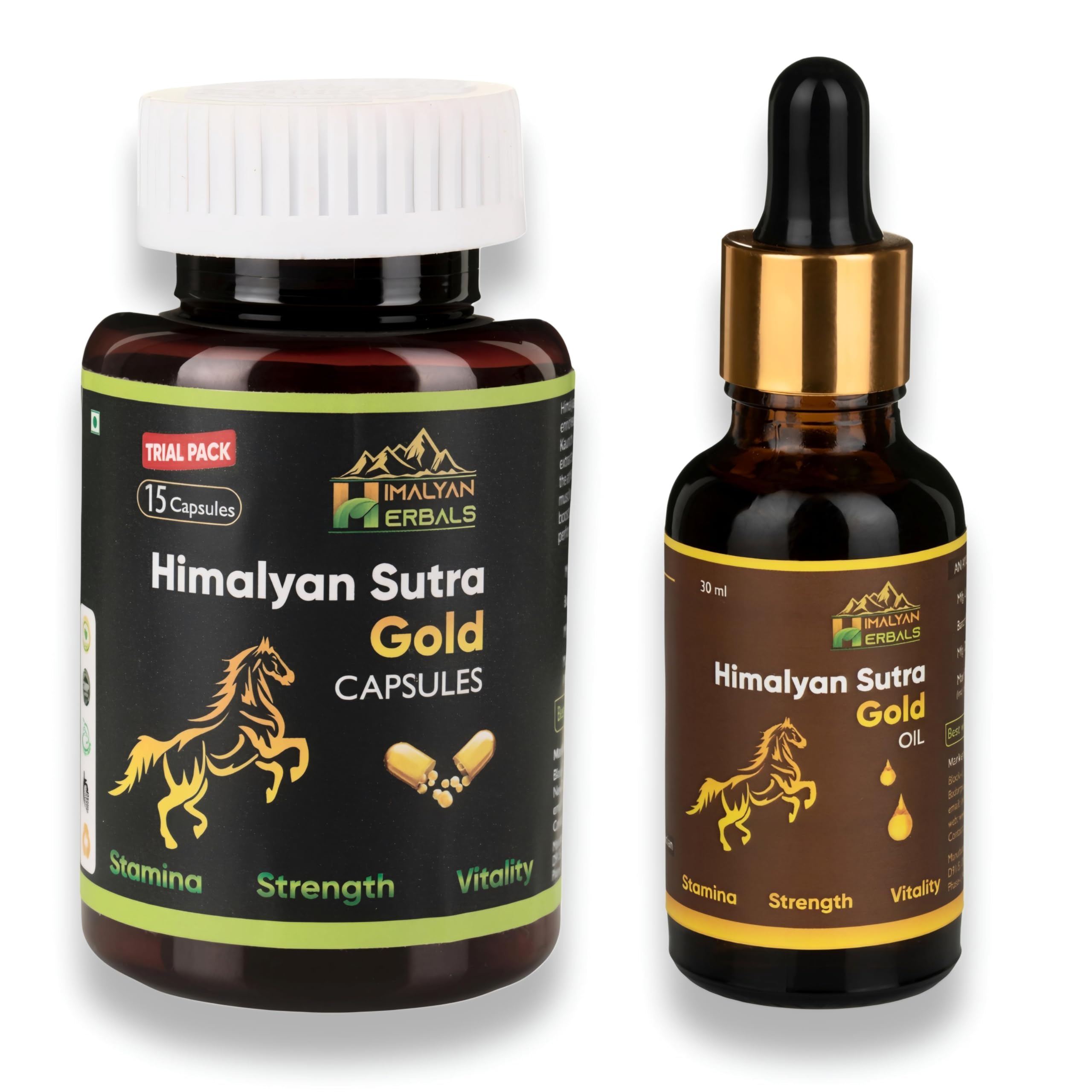 Himalyan Sutra Gold Power Capsules (15 Capsules Trial Pack) & Mens Massage Oil (30ml Combo Pack) (B0BQ6F4PCR) Amazon Price History, Amazon Price Tracker