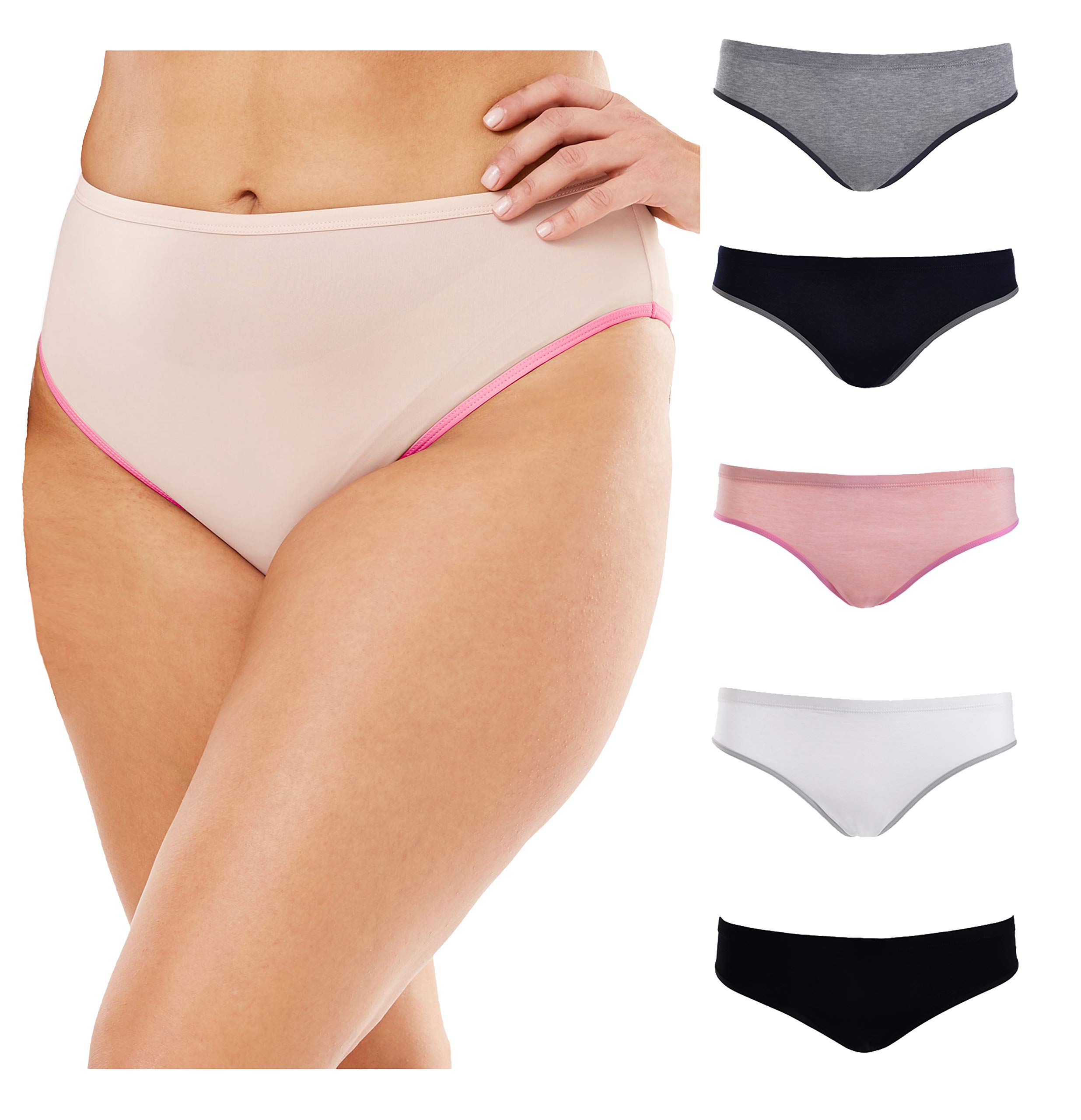 Buy Emprella Plus Size Underwear for Women, 5 Pack Ladies Brief Cotton