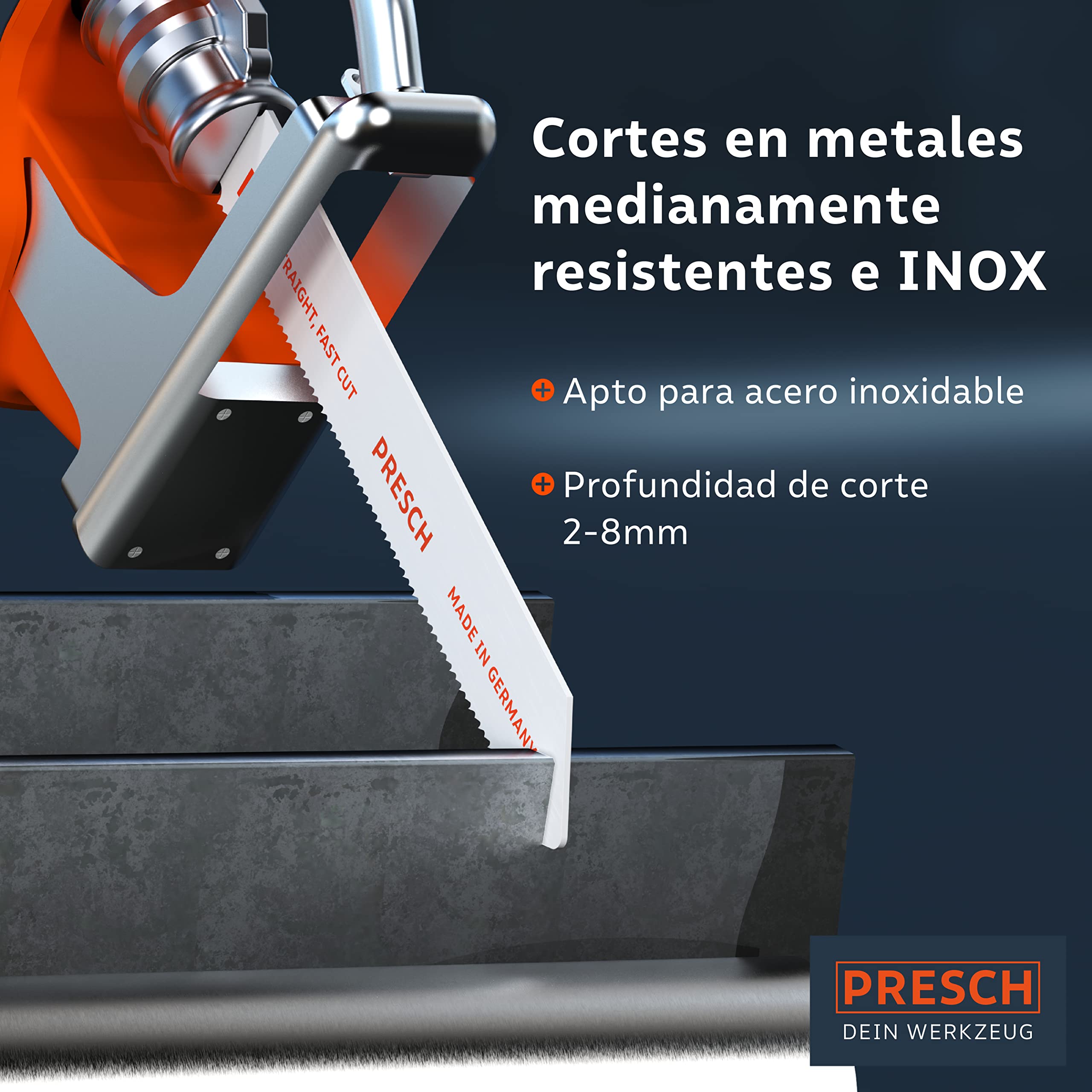 Presch Juego de sierras de sable para madera, metal y acero inoxidable 15 piezas - Juego completo de sierras de sable para cualquier aplicación, incluida la caja - Hojas Sierra Sable