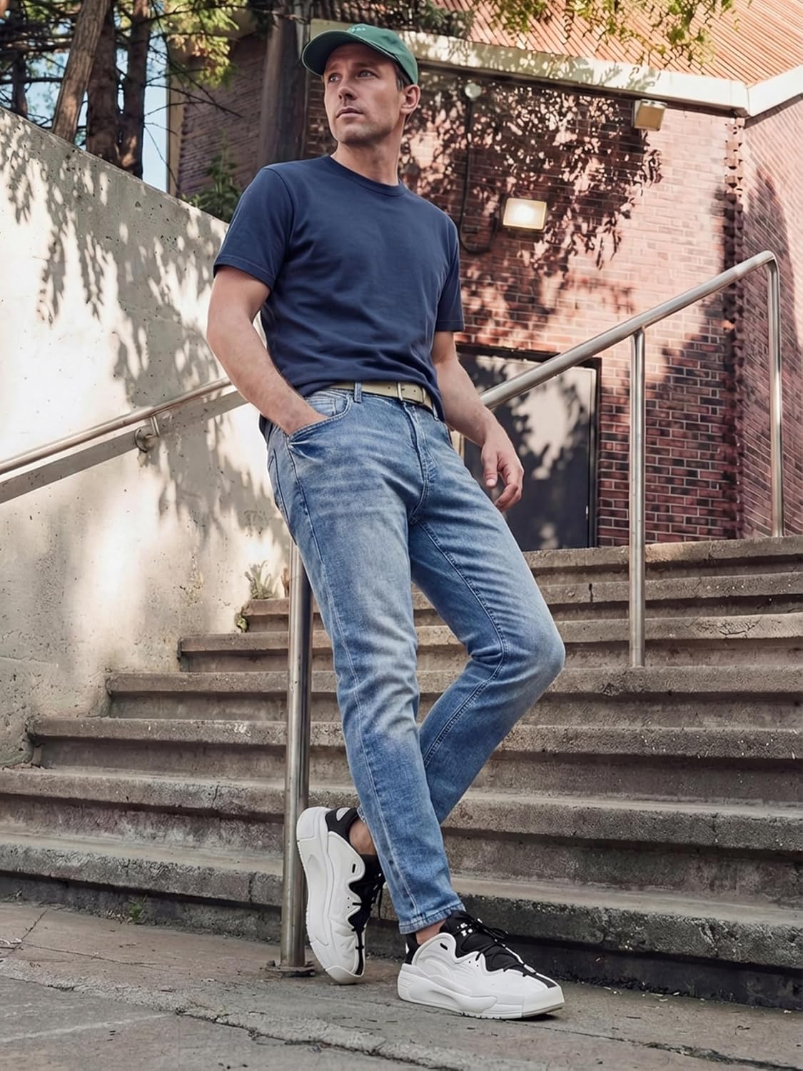 JMIERR Men's Slim Fit Stretch Tapered Leg Skinny Jeans, Comfort Flexible Denim Pants for Men with 5 Pockets - Image 3