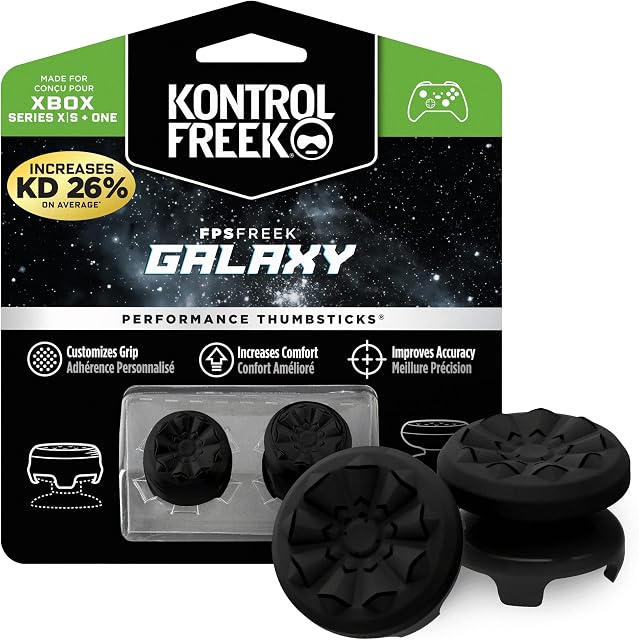 KontrolFreek FPS Freek Galaxy Black do kontrolera Xbox One i Xbox Series X, 2 pałeczki wydajności | 1 wysoki stan, 1 średni stan, czarny (edycja limitowana)