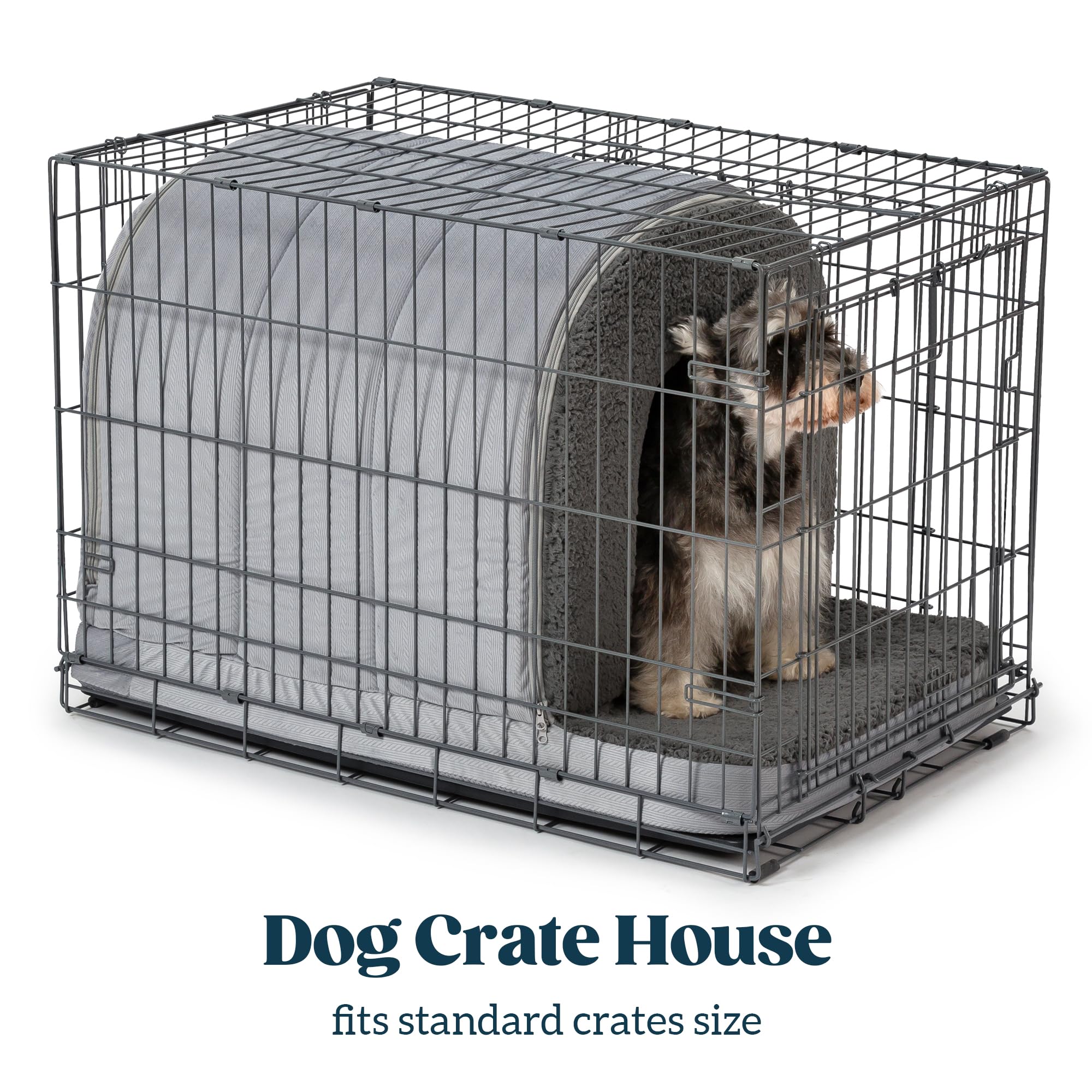 Pelzin Orthopedic Dog Bed House - Dog House Indoor with Egg-Crate Foam - Tent Bed with Waterproof Lining & Nonskid Bottom, Ideal for Small Breeds & Fits 24-Inch Crate - 23