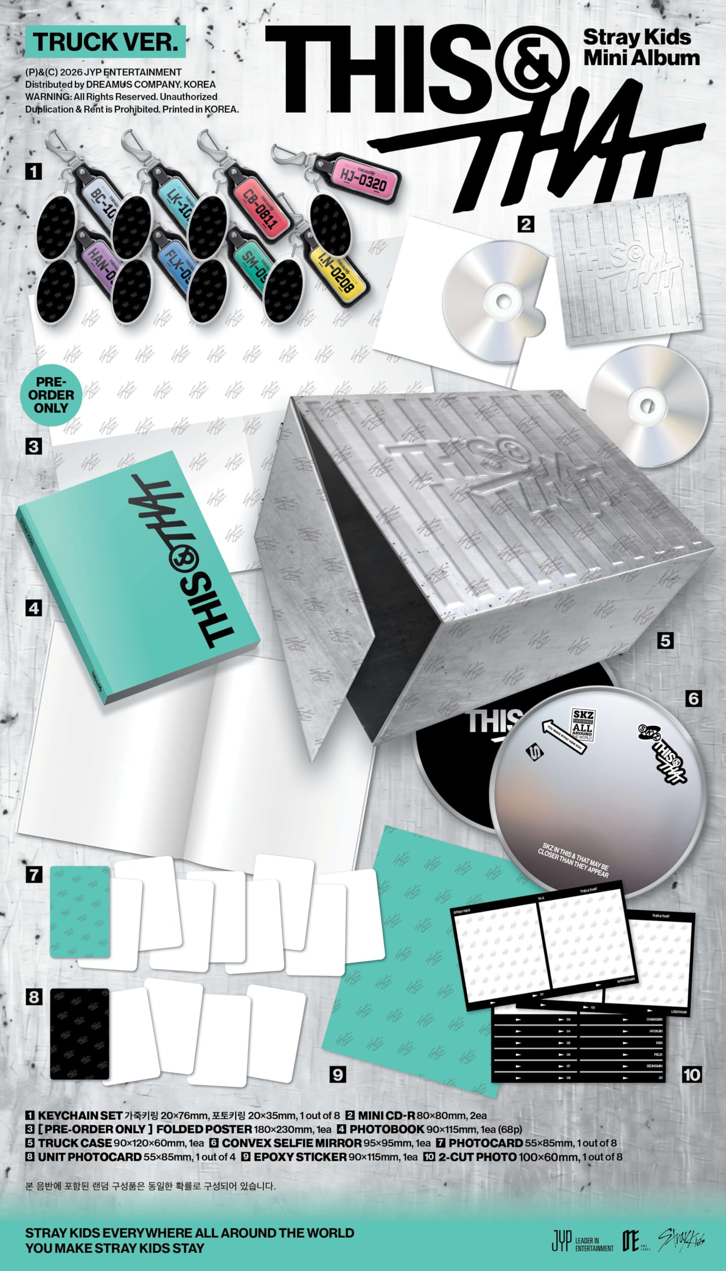Stray Kids Album - THIS & THAT THIS + THAT + TRUCK (3 types) Full Set Album ver.+Pre Order Benefits+BolsVos Exclusive Idol-Inspired Giveaways Package