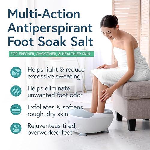 Miniatura 2 de CREDA FRESH Epsom Salt Foot Soak - Aceite de árbol de té para pies y eliminador de olores, remojo de sales, nuez moscada y menta para pies de atleta