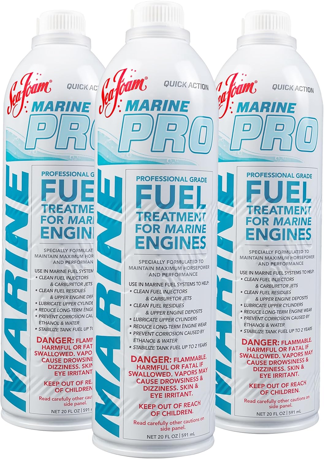 Sea Foam Marine PRO Marine Fuel System Treatment MP20, 20 oz, Pack of 3