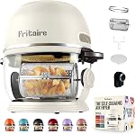 Non toxique Air FryerTM - Verre AirFryer 5 Quart 360 Visibilité, auto-nettoyage, 400F Vortex Air Fryer pour même cuisiner, sans téflon BPA, 9-in-1 Fonctions, Rotisserie, Roast, Bake, Lavande