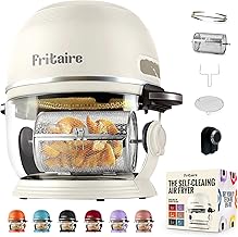 Non Toxic Air Fryer™ - Glass AirFryer 5 Quart w/ 360 Visibility, Self-Cleaning, 400F Vortex Air Fryer for Even Cooking, BPA-Free Teflon Free, 9-in-1 Functions, Rotisserie, Roast, Bake, White