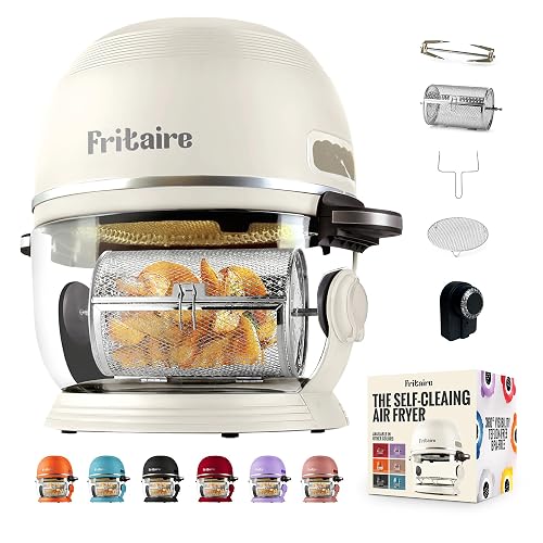 Non Toxic Air Fryer™ - Glass AirFryer 5 Quart w/ 360 Visibility, Self-Cleaning, 400F Vortex Air Fryer for Even Cooking, BPA-Free Teflon Free, 9-in-1 Functions, Rotisserie, Roast, Bake, White