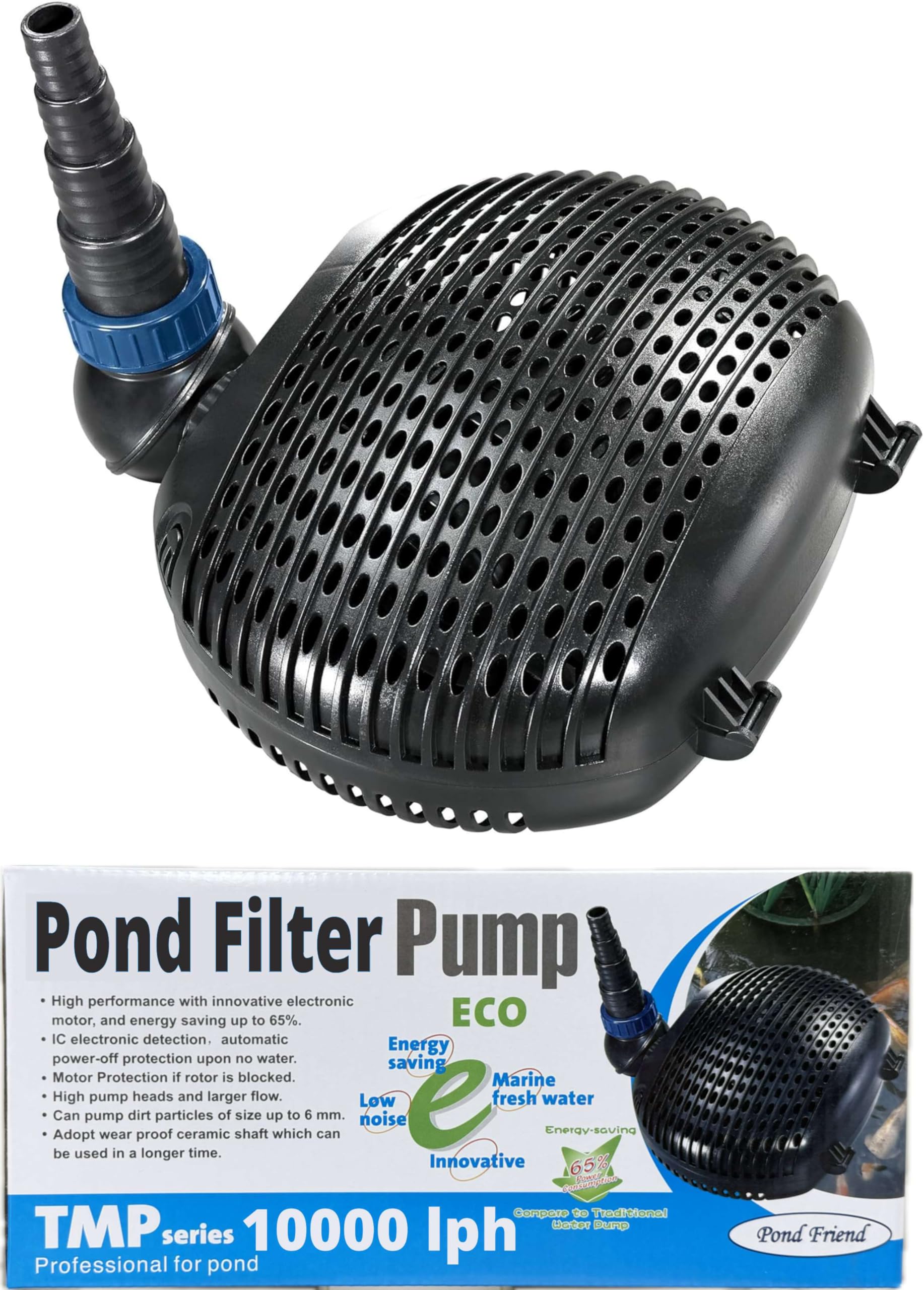 Pond Friend TMP 10000 Filter Pump Submersible Solids Handling Energy Saving Low Wattage Pumps for Koi & Garden Pond Waterfalls and Filtration