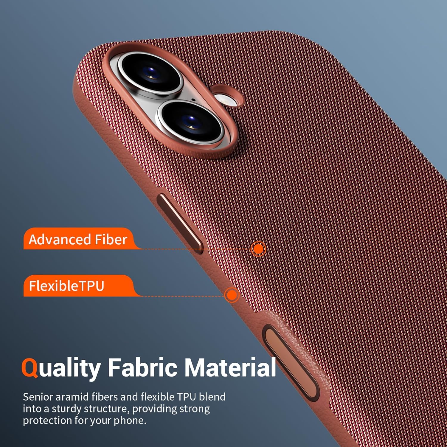 vnnink Magnetic for iPhone 17 Case (Compatible with MagSafe) (Camera Control Button) Technical Fabric Nylon Phone Case for iPhone 17, Shockproof Military Drop Protection, Brown
