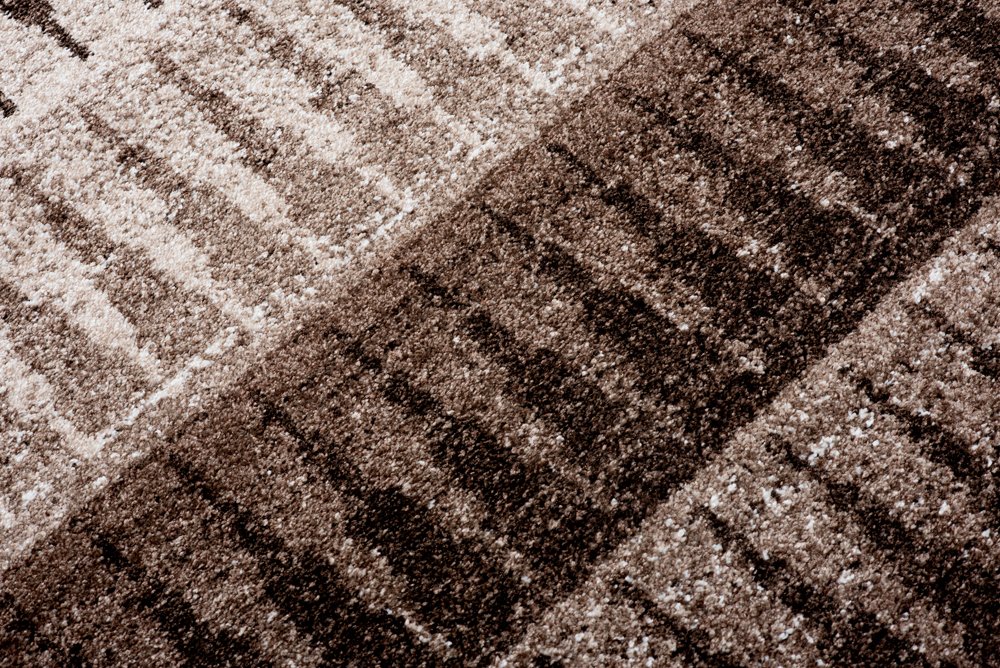 Tapiso Sari dywan z krótkim włosiem, nowoczesny dywan, geometryczny wzór, w paski, trójkąty, melanż, brązowy, beżowy, do salonu, sypialni, Ökotex 240 x 330 cm