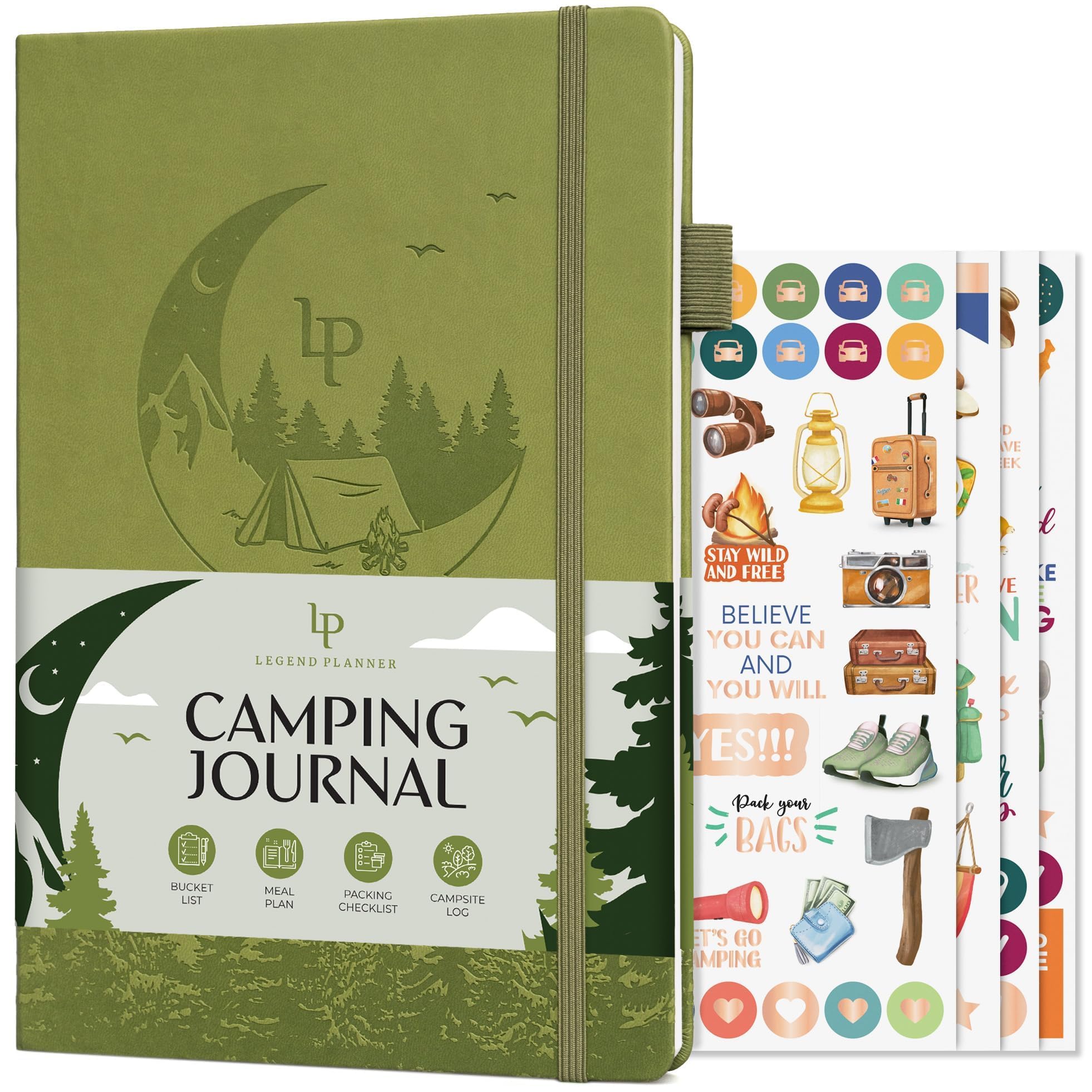 Legend Camping Journal – Hardcover Camper & RV Trip Planner – Notebook to Plan Travel & Camp Adventures with Packing Checklist, Meal Plan & Camping