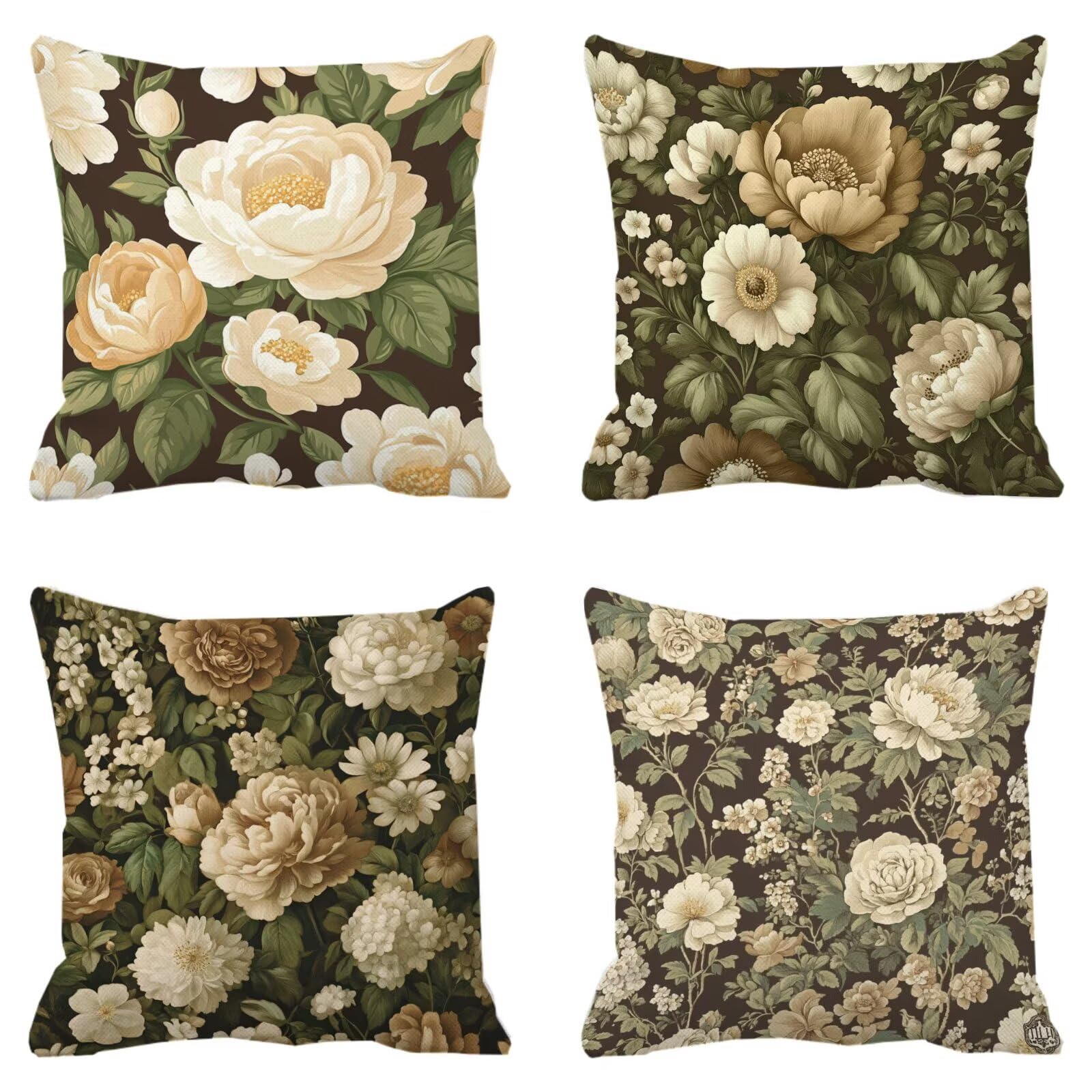Federe Cuscini Divano 40x40cm, Federa Cuscino Grigio Fiori Quadrati Copricuscini Super Morbido Copri Cuscini Per Divano, Cuscino Decorativo da Esterno Giardini, Per Soggiorno Camera Divani Sedie P-315