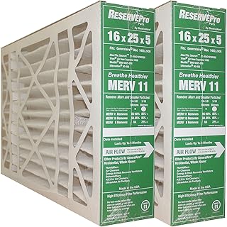 GeneralAire/ReservePro 16x25x5# 4541 MERV 11 for Part # 4511 MERV 10 Actual Size 15 5/8" x 24 1/4" x 4 15/16" With Foam Strips for GeneralAire MAC 1400 Air Cleaners.Case of 2 Filters