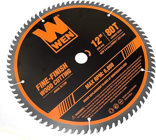 Miniatura 9 de WEN BL1232-2 Juego de hojas de sierra profesional para carpintería de 32 dientes y 80 dientes con punta de carburo, 2 unidades