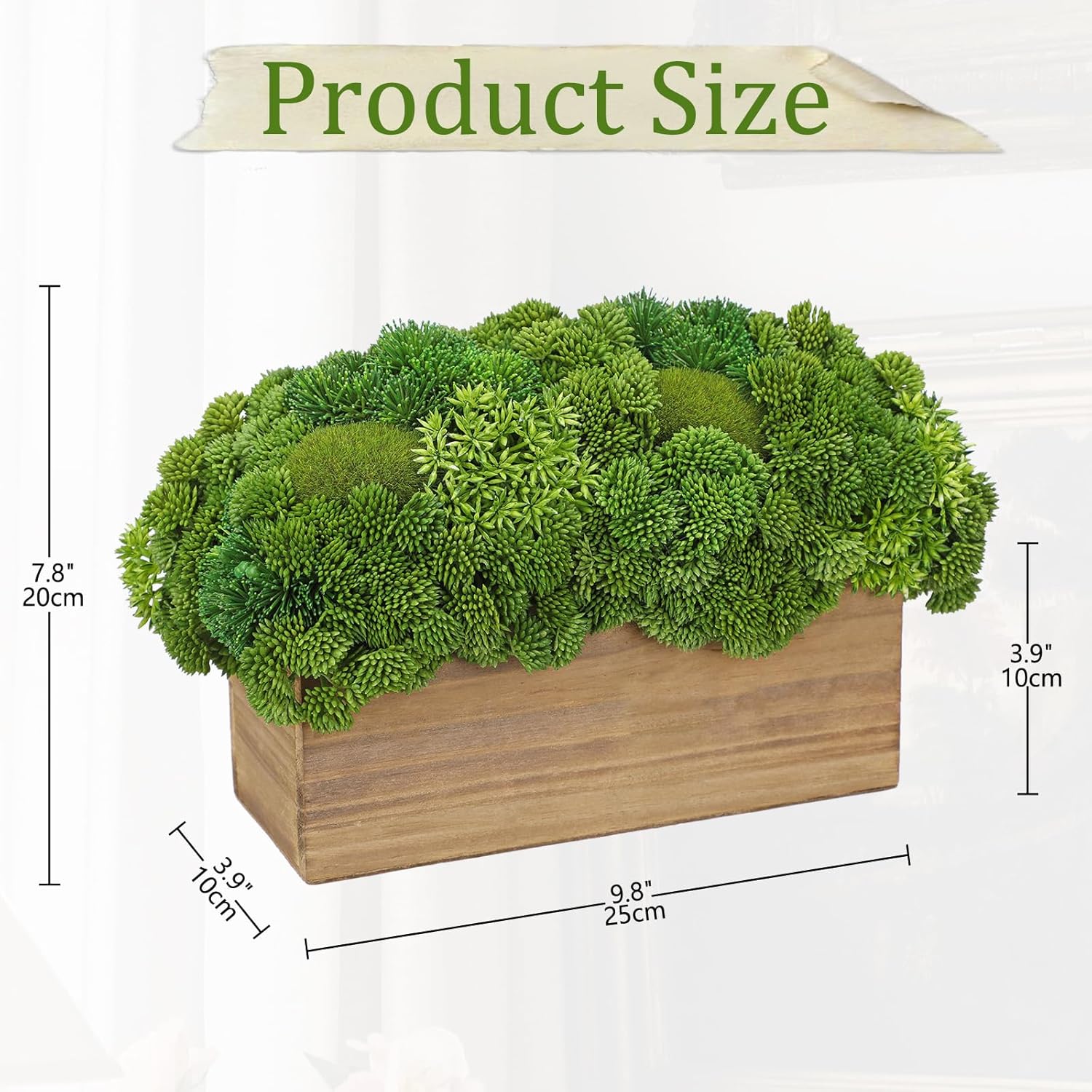 Briful Succulent Plants Artificial Fake Succulent Arrangement in Wooden Planter Pot Faux Plants Indoor for Home Office Dining Table Kitchen Shelf Decor