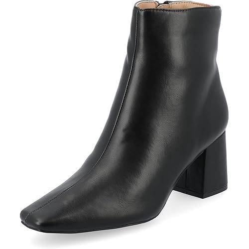 Journee Womens Haylinn Tru Comfort Foam Inside Zip Block Heel Booties