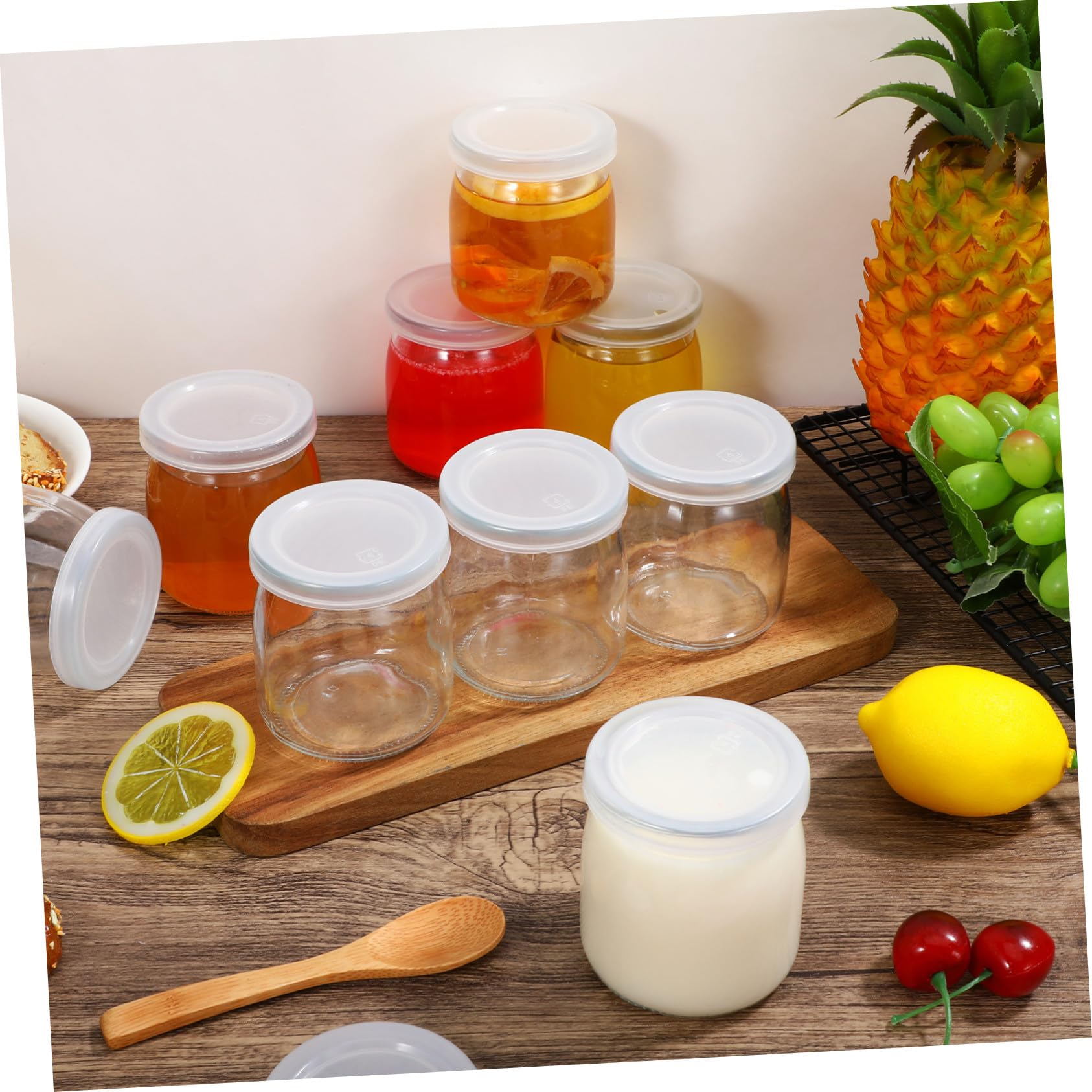 Cabilock 12 Stück Puddinggläser mit Deckel Hitzebeständige Glasbehälter für Joghurt Marmelade Desserts Stapelbar Luftdicht Verschließbar für Party Babybrei und Backen