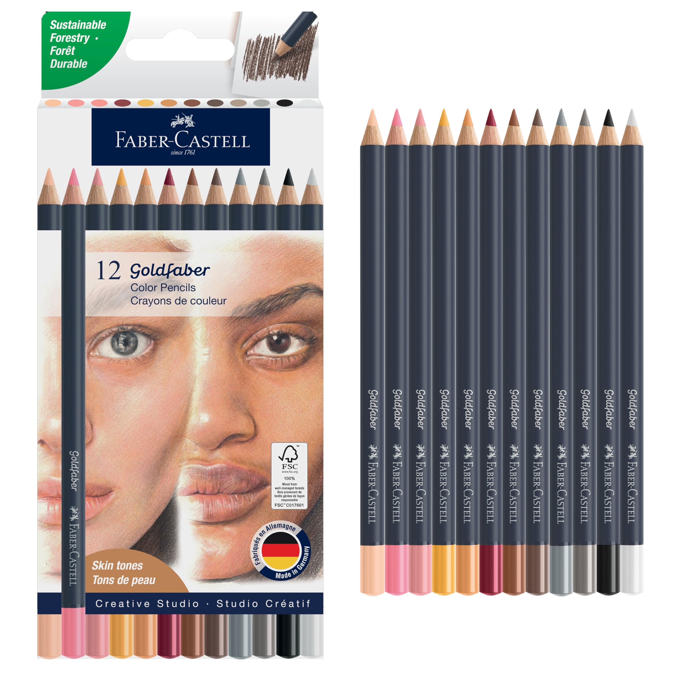 Goldfaber Colored Pencils, Skin Tones, Break-Resistant