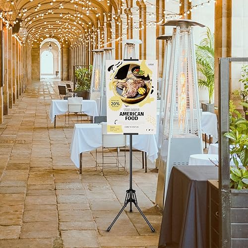 Miniatura 3 de Soporte para póster para exhibición, trípode ajustable de 80 pulgadas, soporte retráctil para tablero de póster, soporte de pancarta de doble cara,