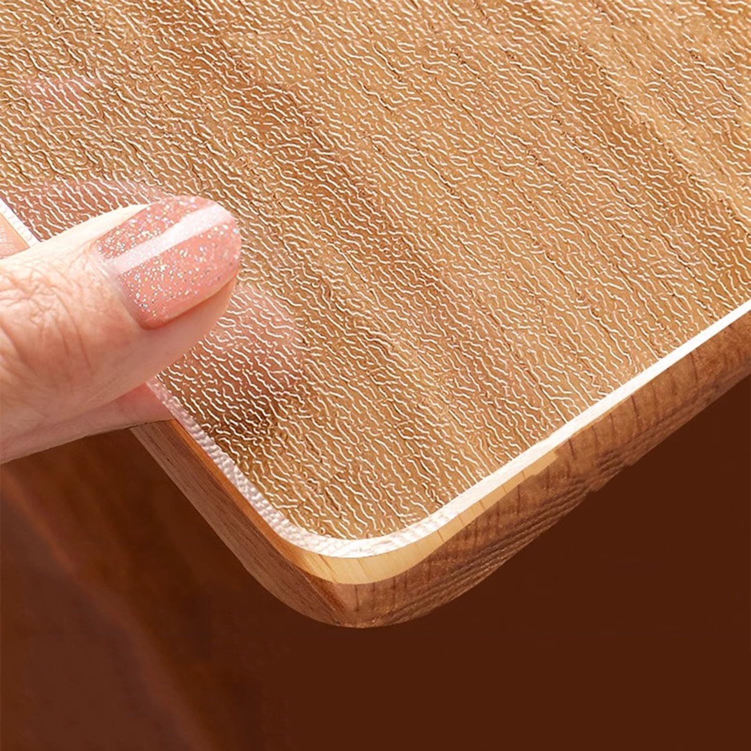 Sous-main Transparent Antidérapant Tapis D'écriture Rectangulaire Housse En PVC Transparent Pour Le Bureau Et La Maison De Table En Bois(80x120cm)