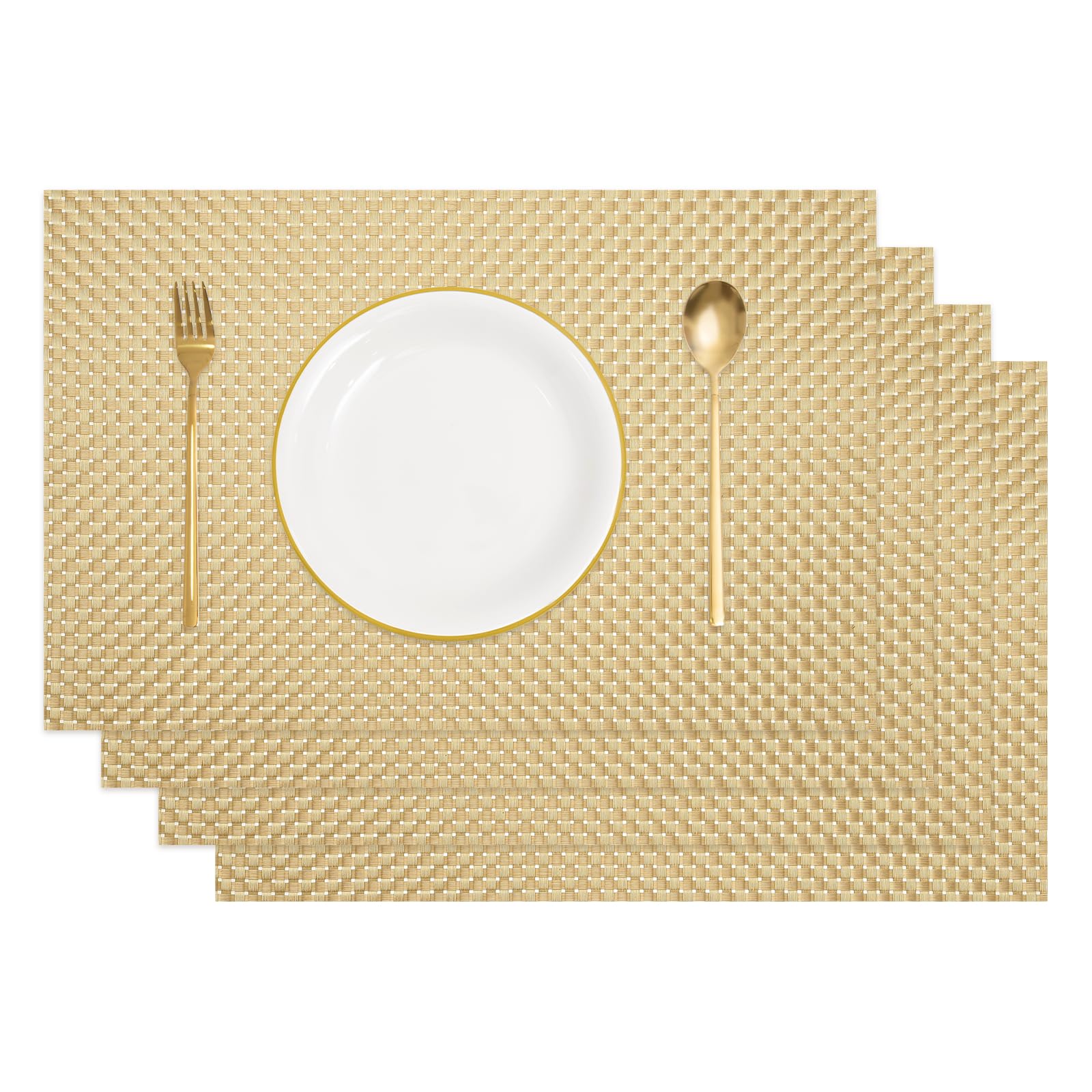 Set de table en vinyle PVC jaune lavable pour protéger votre table des taches