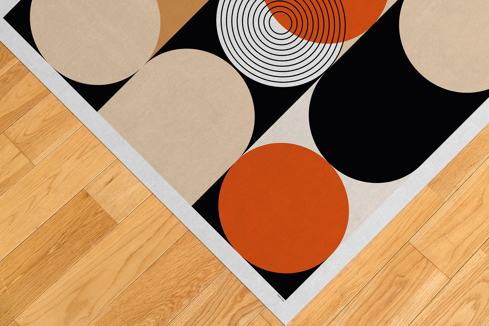 DobleUve Estudio Alfombra Vinílica Orb Noir | Negro | 80x135 cm | Alfombra Cocina Lavable Antideslizante | Alfombra Vinilica | Suelo Vinílico | Alfombra Vinilo Salón