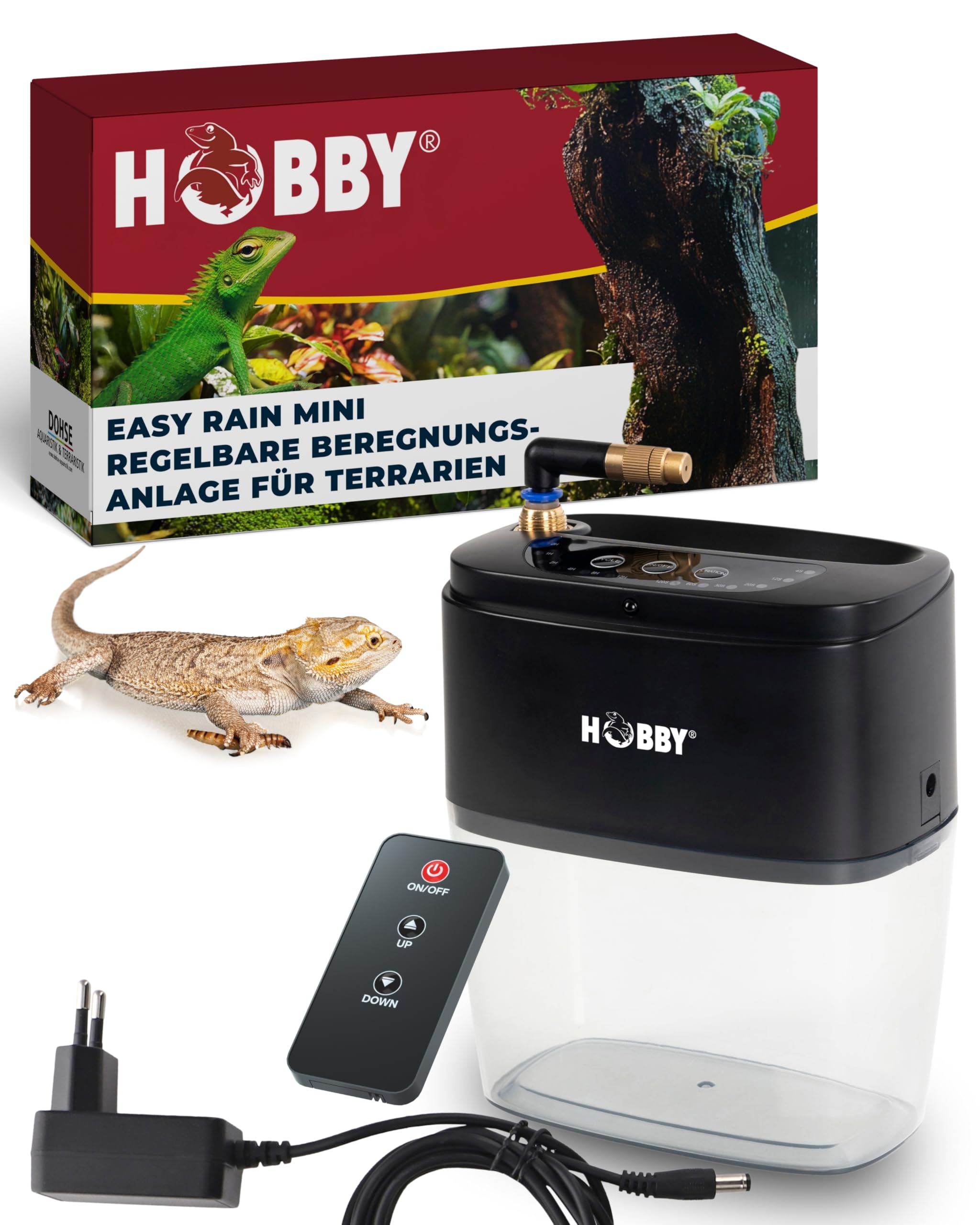 Hobby Terraristik Easy Rain Mini I automatische Beregnungsanlage für Terrarien I regelbares Beregnungssystem für Reptilien, Amphibien und Pflanzenhabitate I effizientes Befeuchtungssystem
