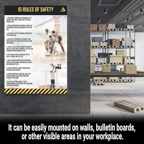Miniatura 4 de GotSafety Póster de seguridad en el lugar de trabajo de 24 x 32 pulgadas, directrices claras para un entorno de trabajo seguro y saludable, carteles