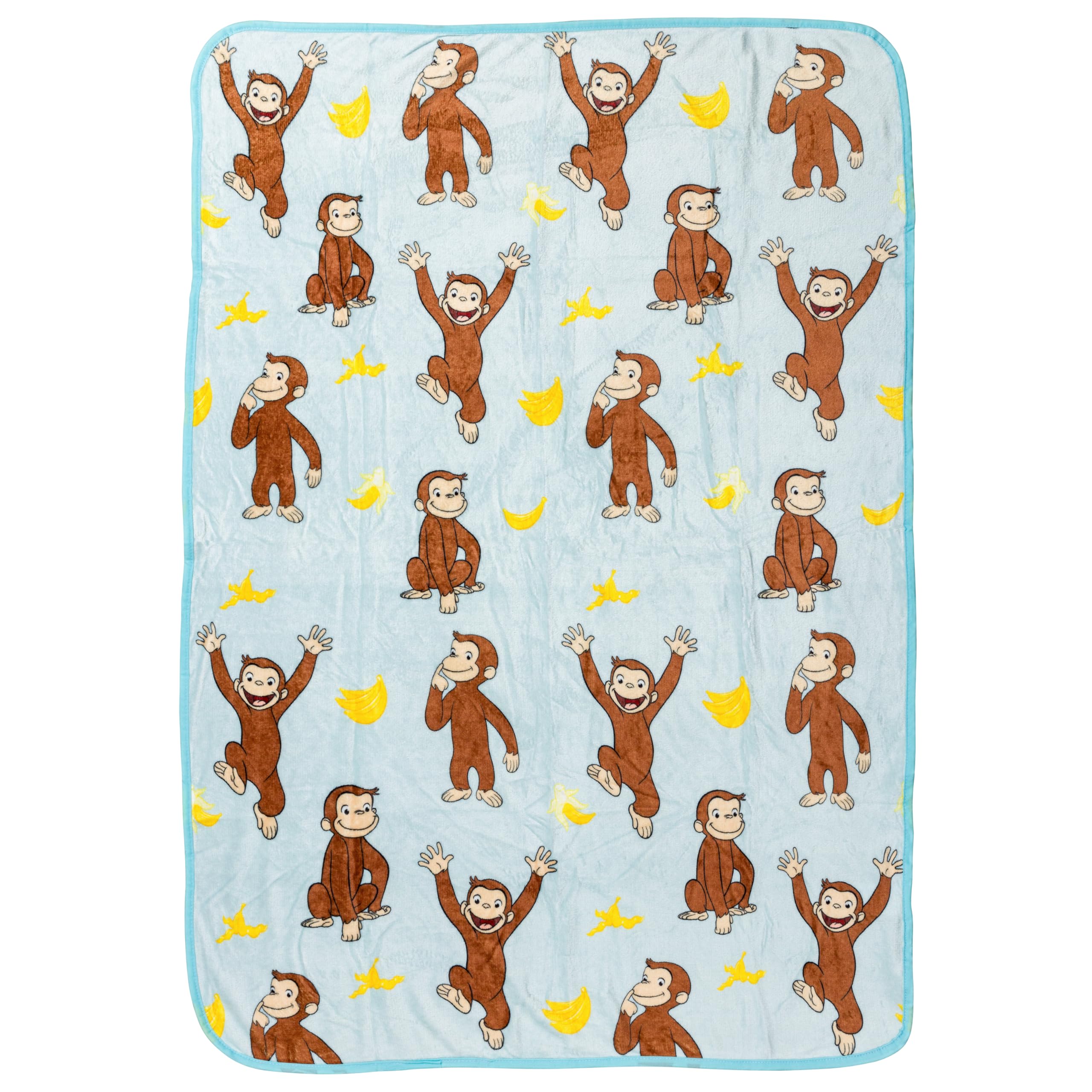Silver Buffalo Curious George Monkey Banana, Fleece Throw Blanket, 45x60in