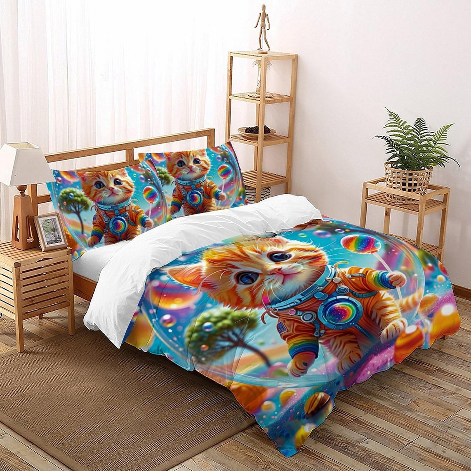 Housse de couette 3D enfants pour lit double 200x200 cm douce pour la chambre