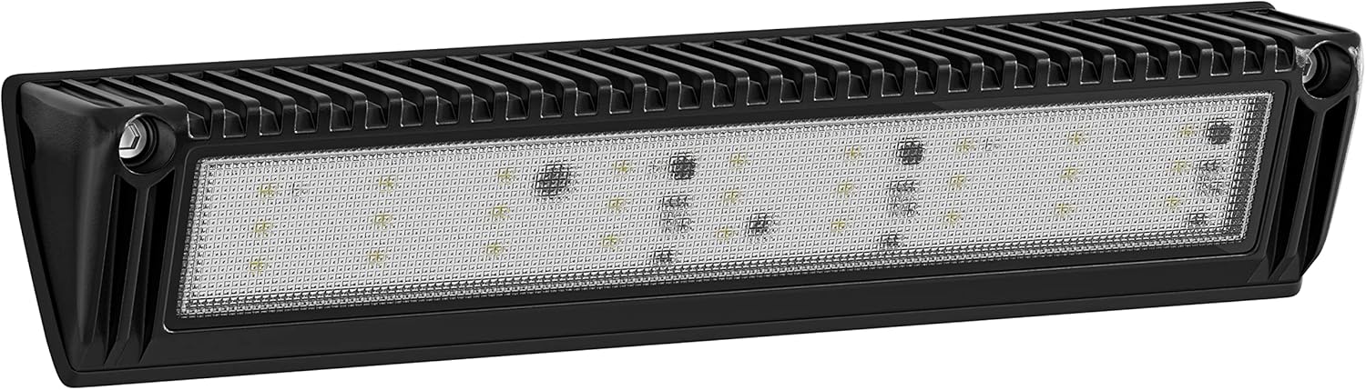 Leisure LED RV Exterior Porch Utility Light - 12v 2250 Lumen 12.9" Lighting Fixture. Replacement Lighting for RVs, Trailers, Campers, 5th Wheels (Black)