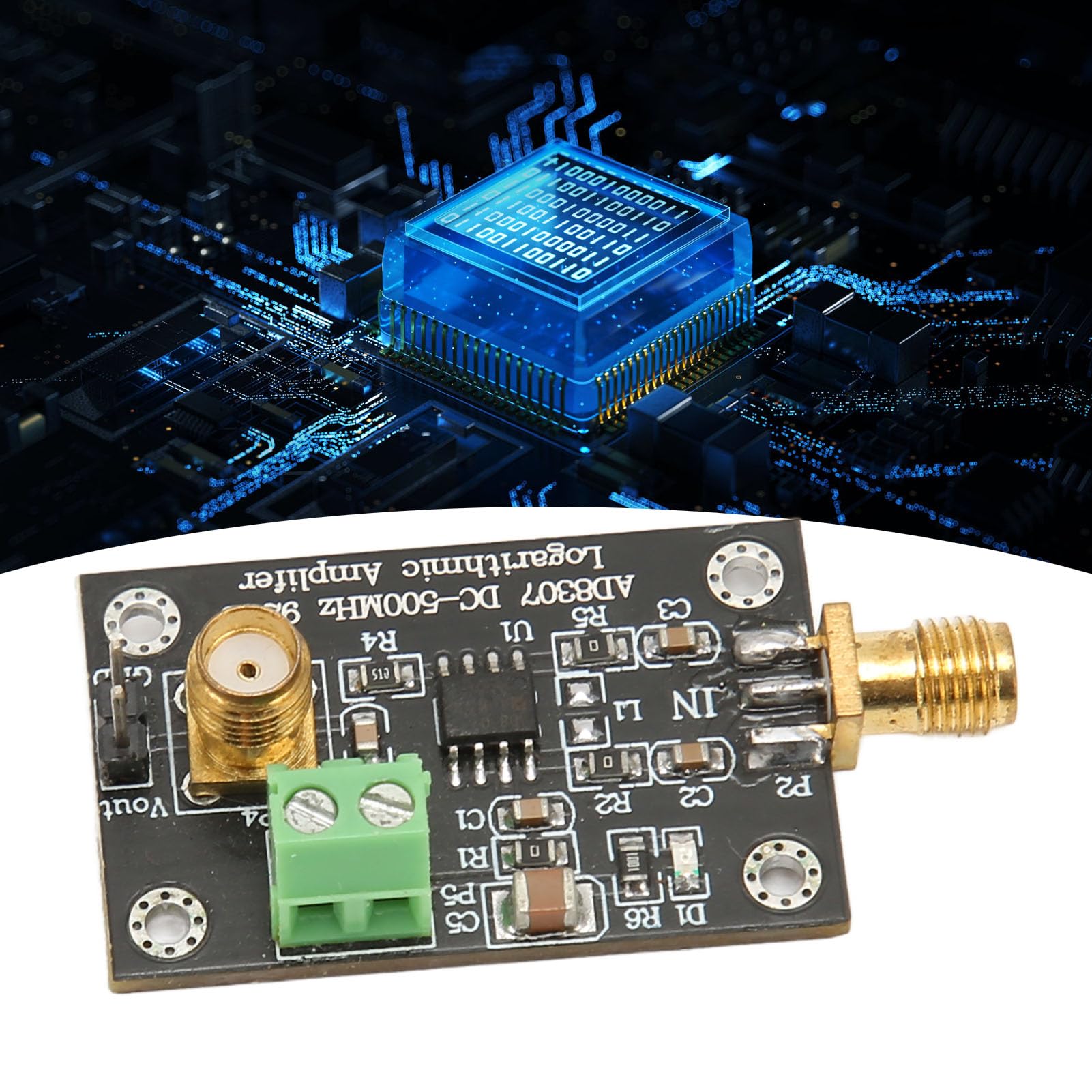 Acouto AD8307 HF-Leistungsdetektor, DC 500 MHz, Antennenleistungssender, Hochfrequenz-Leistungsmesser, Logarithmischer Detektor, Modelleingang und Standardeinstellung für Frequenz,