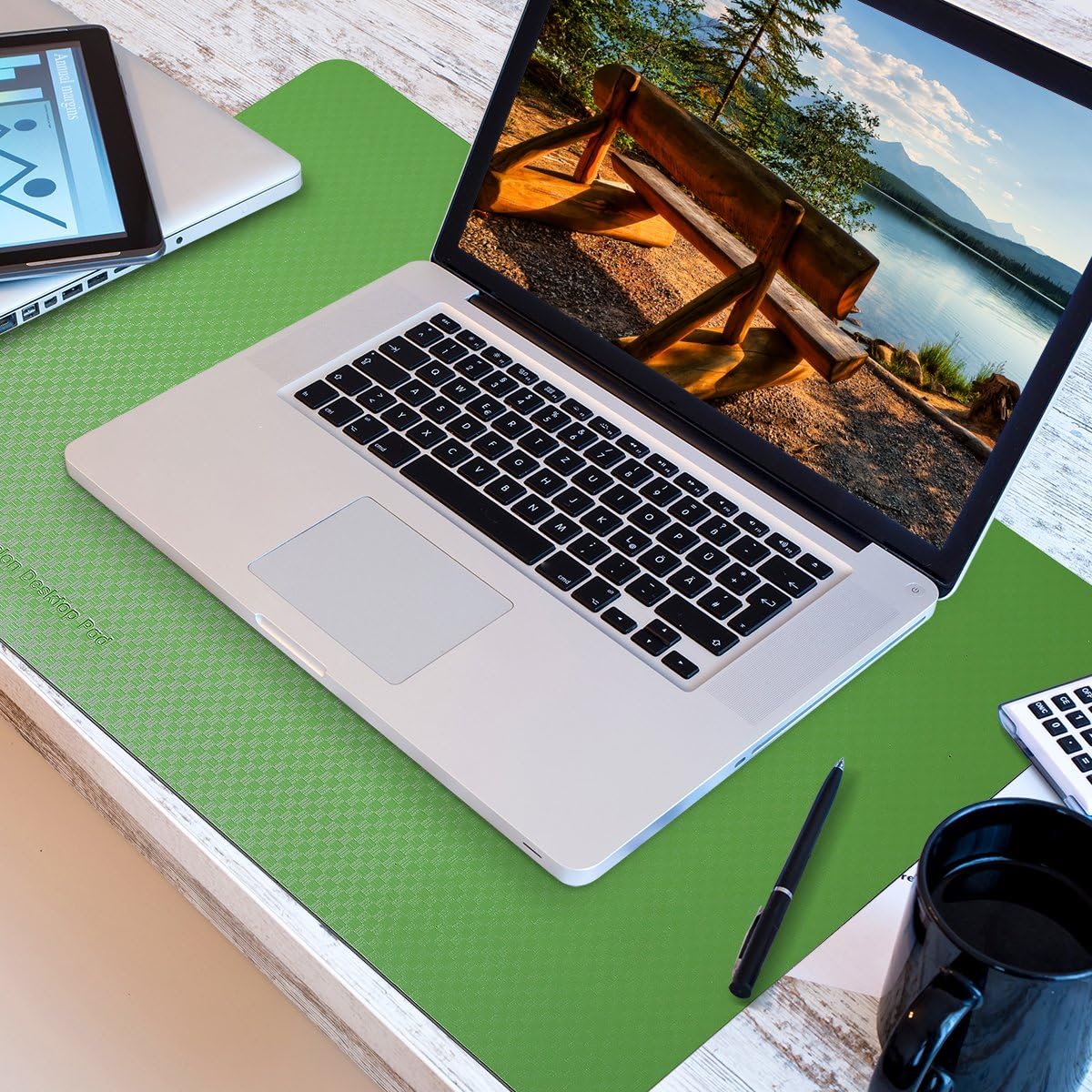 Callfo Office Desk Pad Mat, Extra Large PU Leather Table Blotters & Protector Non Slip Home Organizer Pads for Desktop Laptop Keyboard, Smooth Waterproof Writing Gaming Mouse Pad 24" x 17"