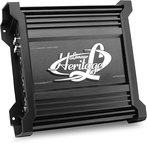 Pyle Lanzar Amplificador Mosfet Mono-Block - 2 Ohm estable, amplificador de la serie Heritage, filtro de paso bajo, entradas RCA cromadas,