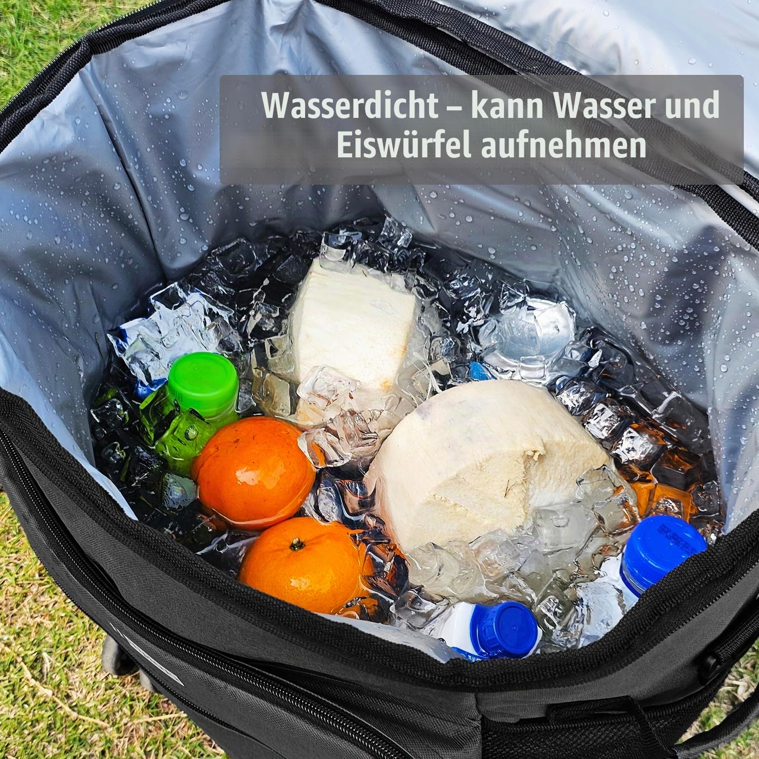 Kühltasche Mit Rollen Kühlbox Groß 40L Isolierbox Kühltasche Bierkasten Faltbar Lunchtasche for Picnic Camping Shopping