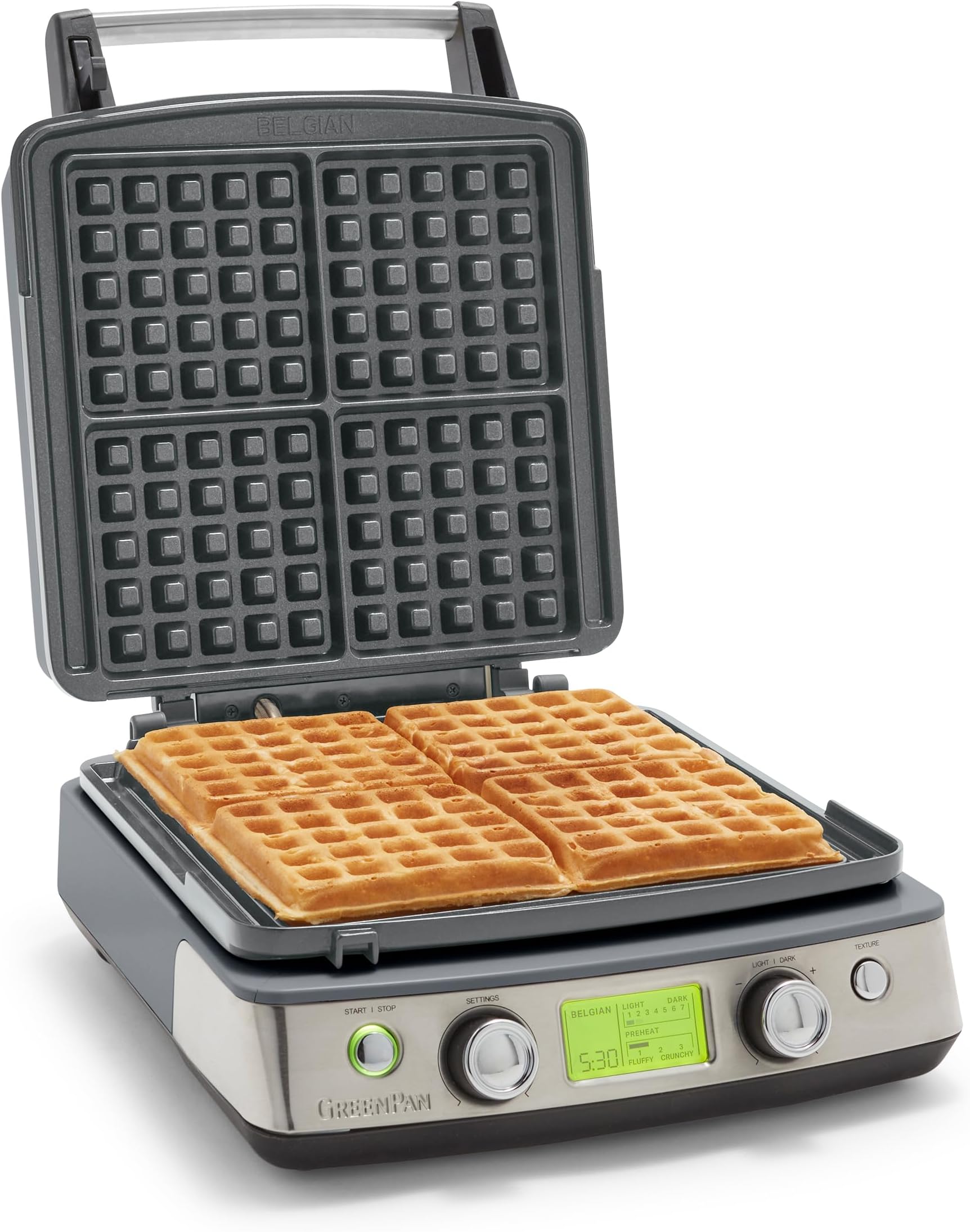 KRUPS Waffle Maker, Stainless Steel, 4 Slices, 1200 Watts