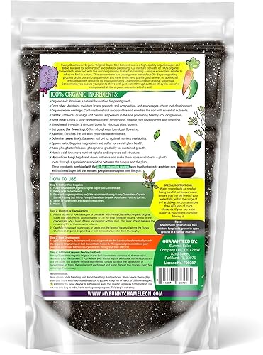 Miniatura 2 de Funny Chameleon Organic Original Super Soil Concentrado con oligoelementos esenciales para interiores y exteriores. Sembrar, agua, prosperar