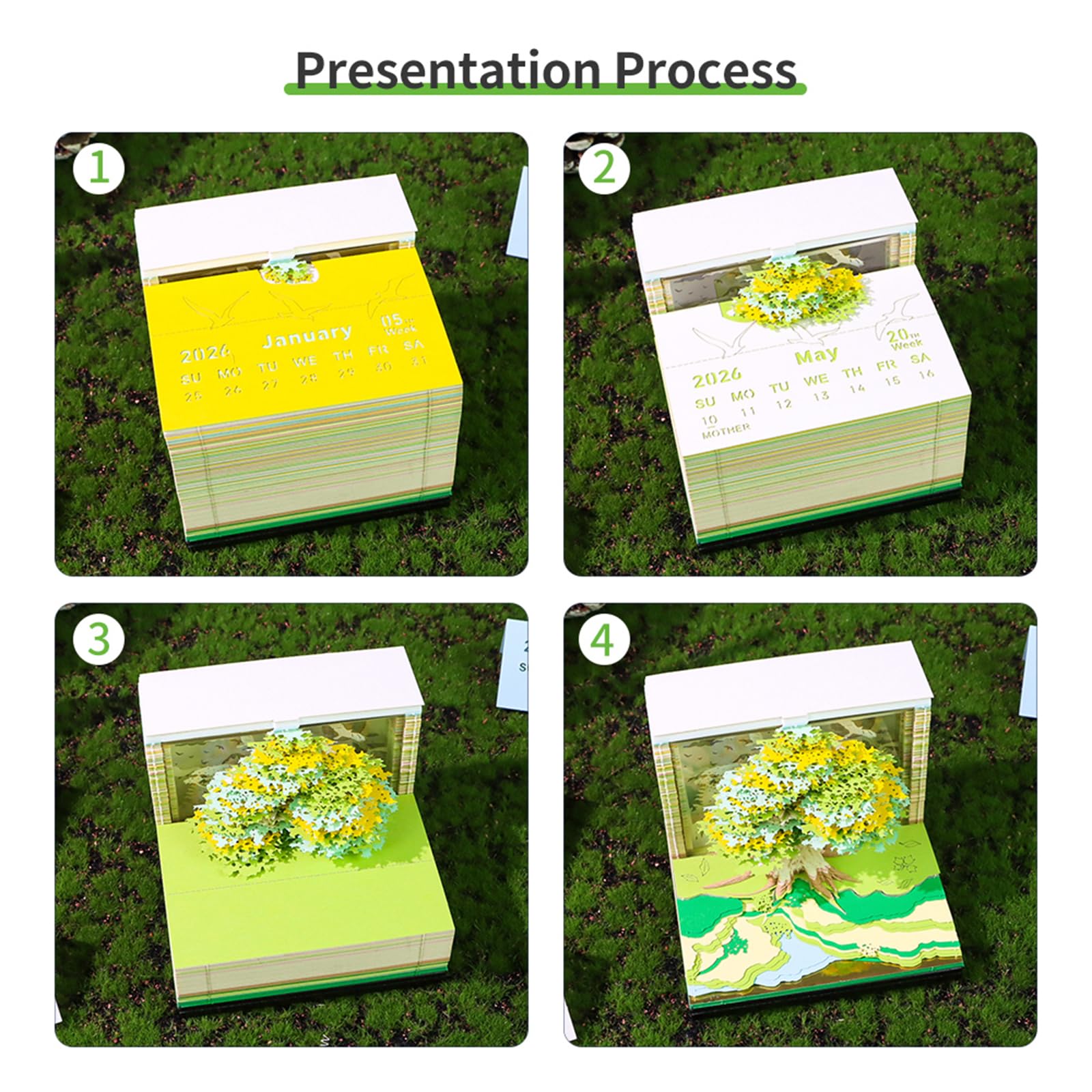 Twenty Twenty Six - Agenda settimanale con luci LED morbide, decorazione per casa sull'albero, materiale riciclabile permanente per organizzare la scrivania e le vacanze