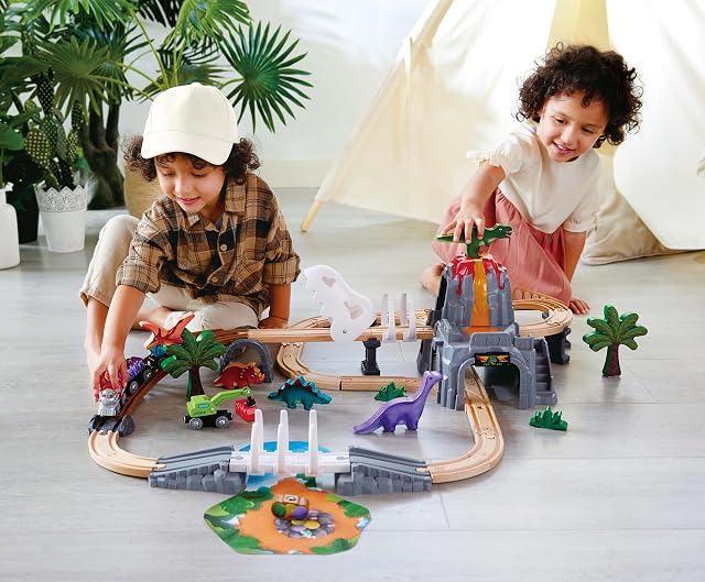 Foto 2 de 7 de Hape Conjunto de Aventura ferroviaria Dino
