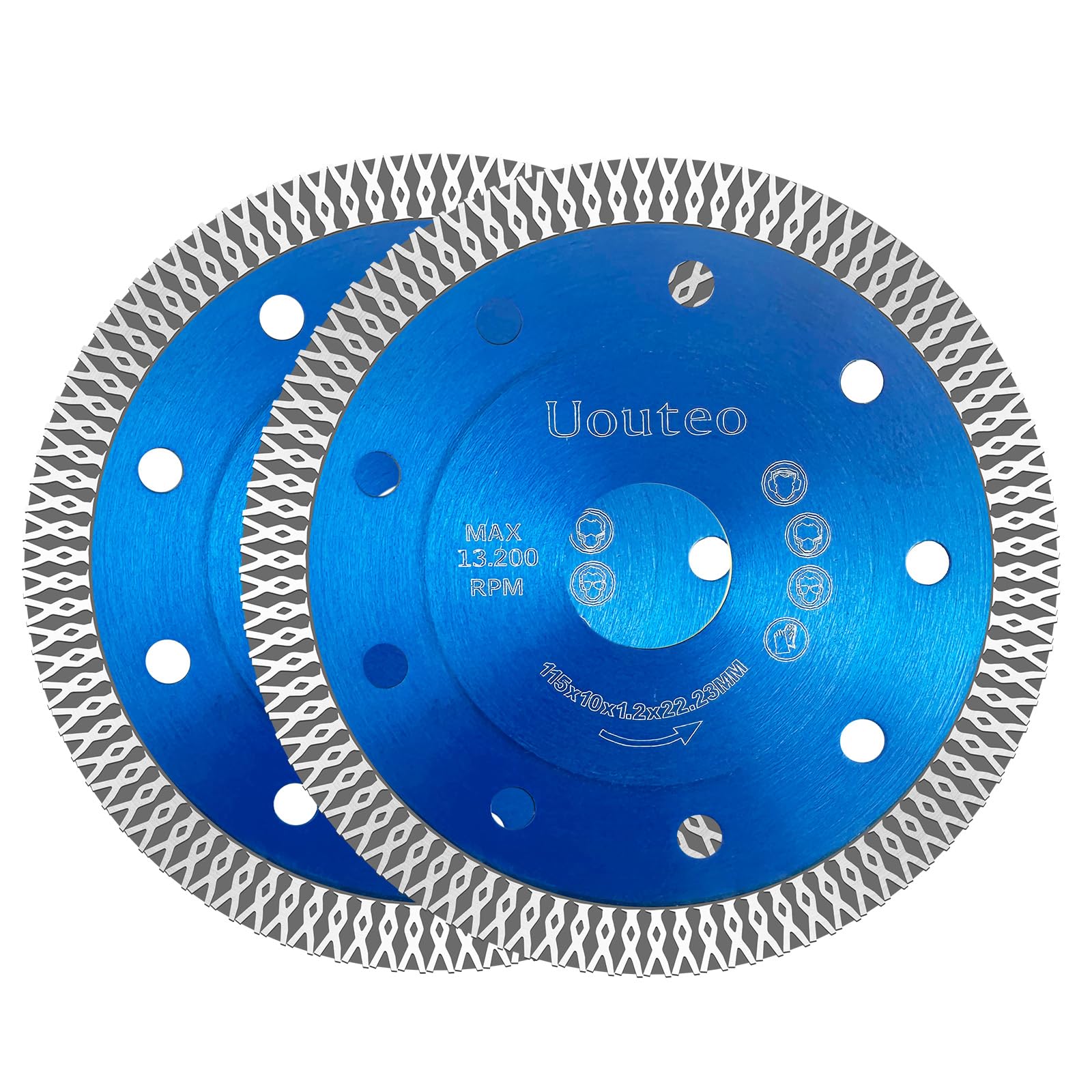 Uouteo 2 Pcs Diamond Saw Blade, 4-1/2 Inch Super Thin Tile Blade, Diamond Saw Blades for Angle Grinder, 4.5" Tile Blade for Smooth Cutting Marble