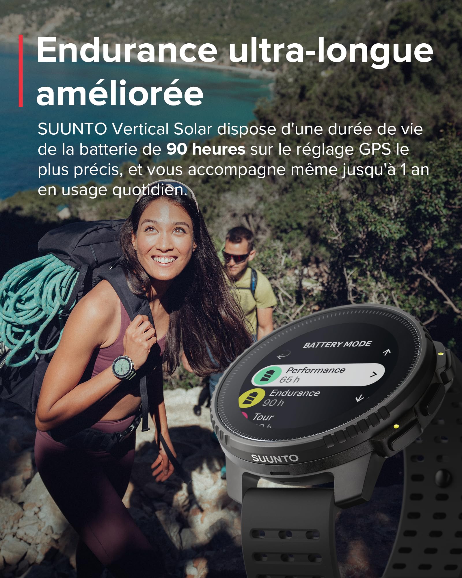 SUUNTO Vertical Montre Connectée Sport Homme, 95+ Sports, Tracker d'Activités GPS, Smartwatch Intelligent Soins de Santé 24/7, Cardiofréquencemètre, Altimètre, Baromètre, Chargement Solaire Optionnel