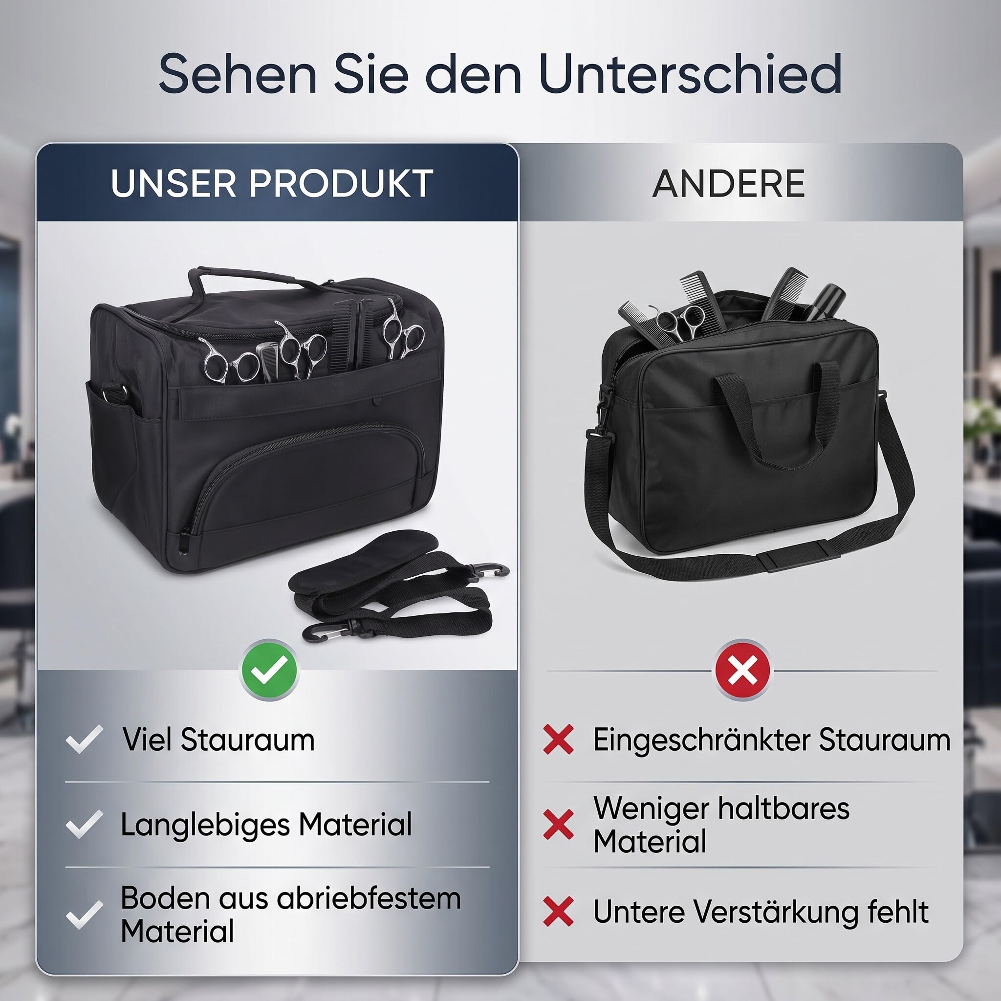 Ejoyous Friseurtaschen, Werkzeugtasche Friseur Reisetasche Tragetasche Reise Aufbewahrungstasche Tasche Schönheitssalon Kosmetiktasche für Friseur Werkzeug Salon Zubehör Großes