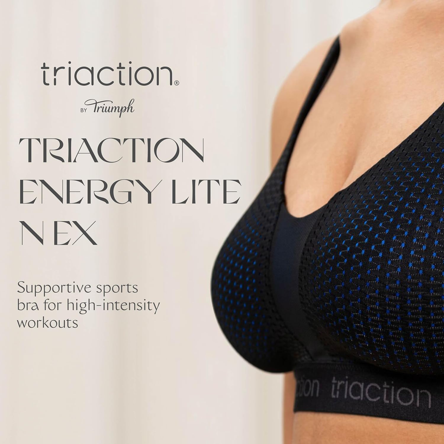 Triumph Triaction Energy Lite N EX Sports Bra - Padded - Wireless - Sports Bra for Women - High Impact Workout - Cup Size B-D